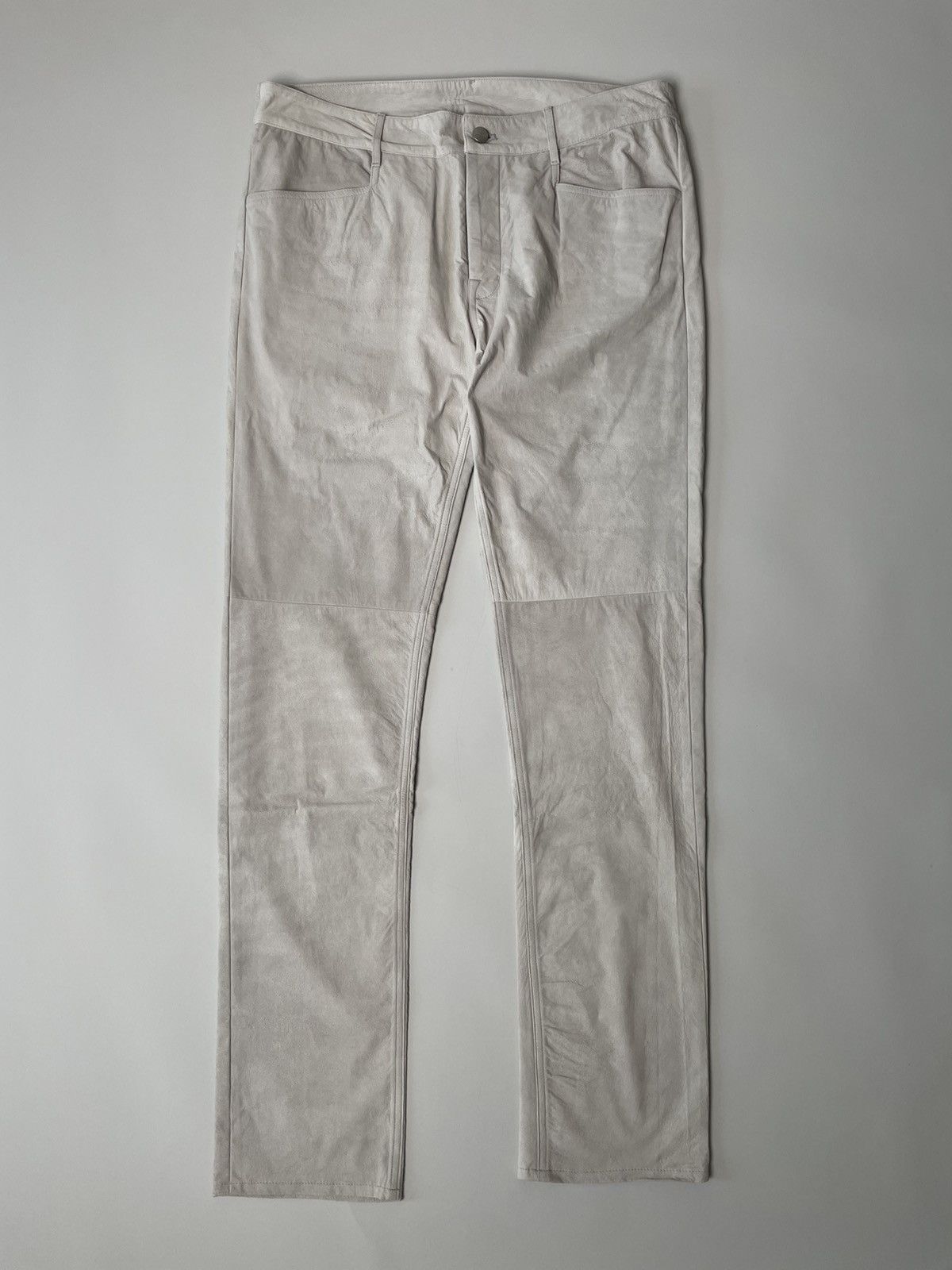 Rick Owens Rick Owens SS21 Blistered Leather Tyrone Cut Oyster Pants Size US 33 - 1 Thumbnail