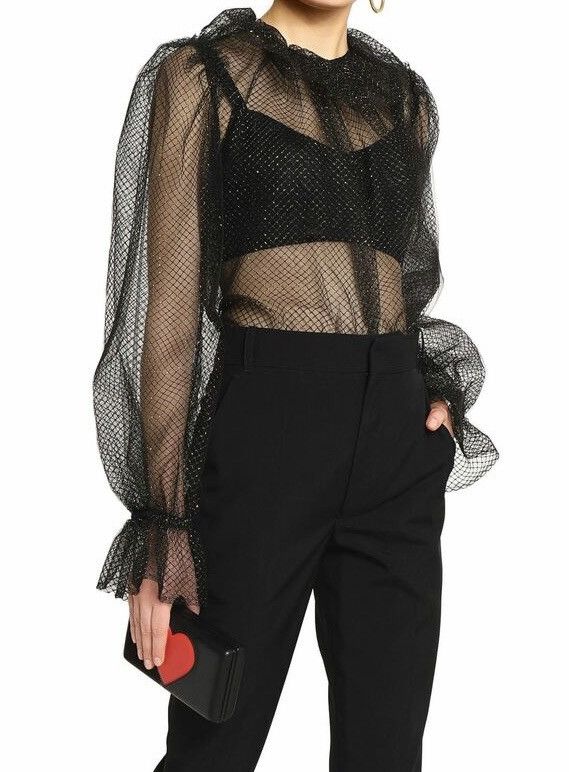 Dolce & Gabbana NWT Dolce & Gabbana Glitter Mesh Women’s Blouse, Size 38 Size XS / US 0-2 / IT 36-38 - 1 Thumbnail