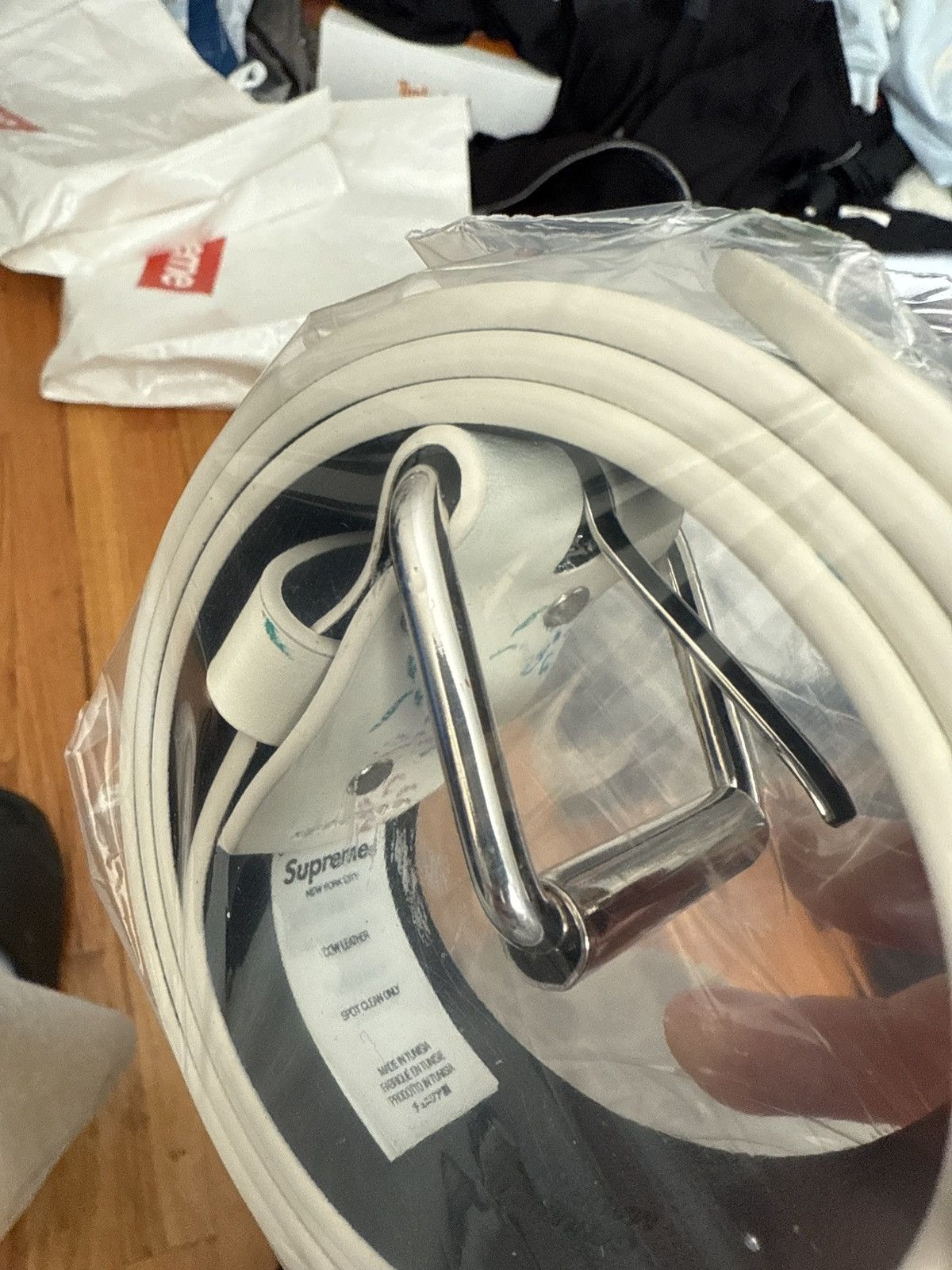 Supreme Supreme Repeat Leather Belt (FW25) white Floral size XL