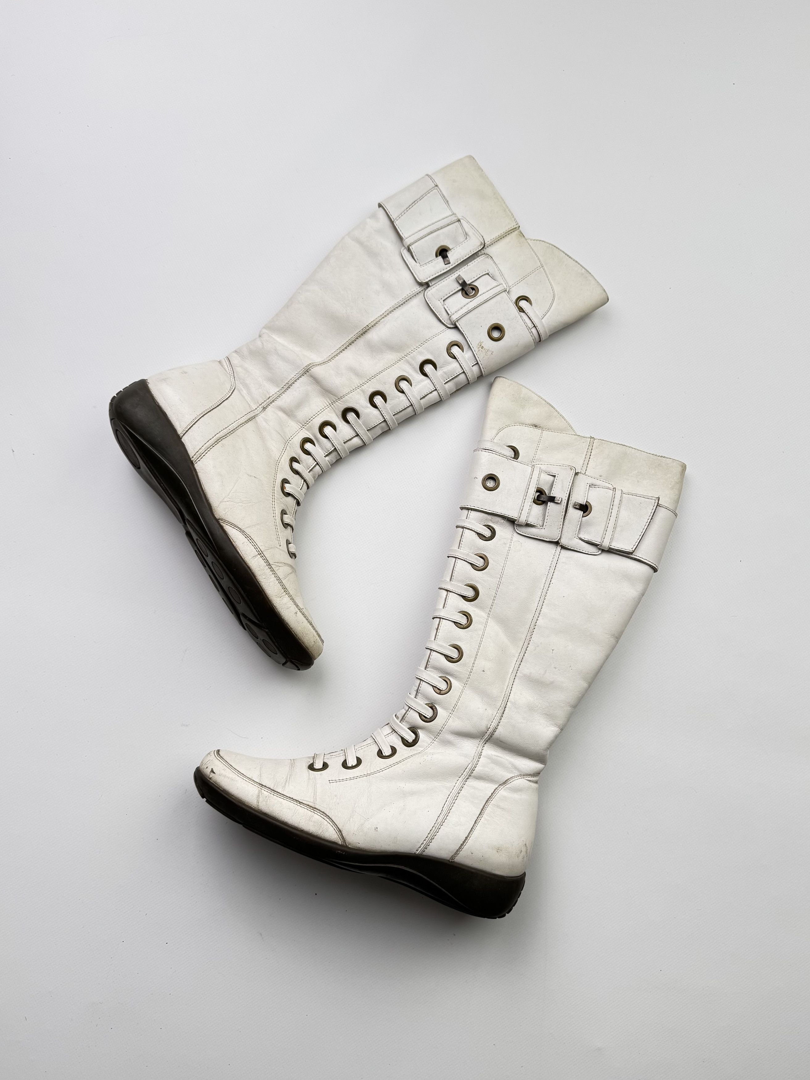 Other Vintage Leather Boots With Wide Belts B519(V526)E2 Size US 9 / IT 39 - 1 Thumbnail