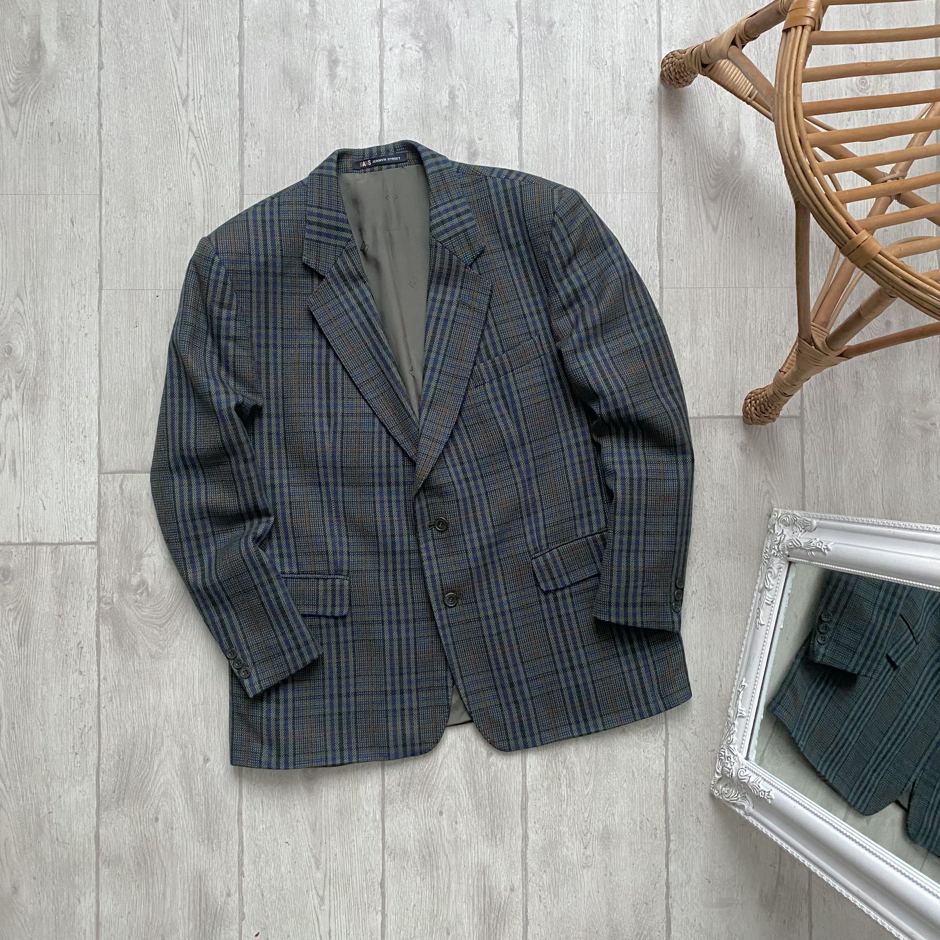DAKS Vintage 90s Daks Wool Blazer checkered Size 44R - 1 Thumbnail