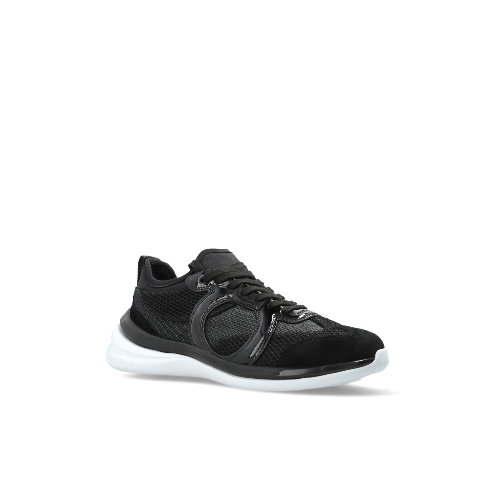 FERRAGAMO Timothe Black Leather Sneakers New & Authentic (Wo