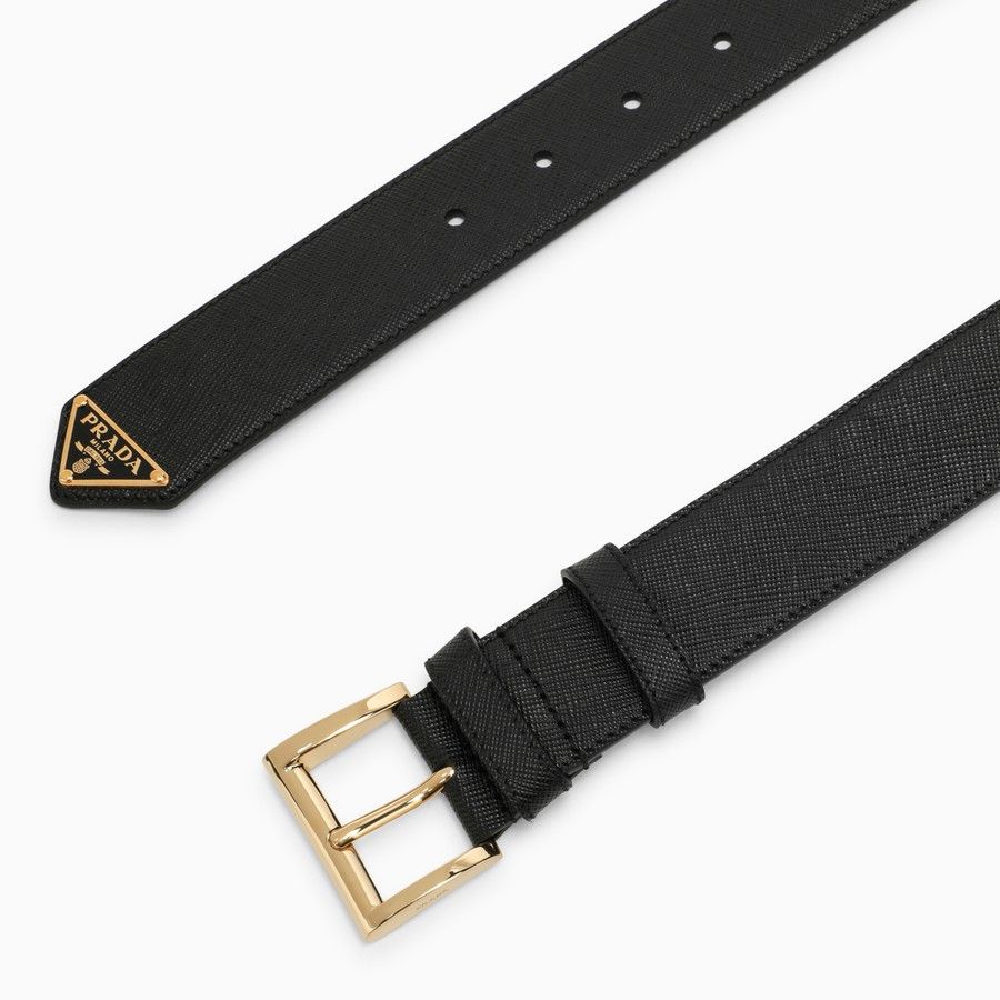 Prada o1d2blof0924 Size: 85 EU / Logo Leather Belt in Black Size ONE SIZE - 3 Thumbnail