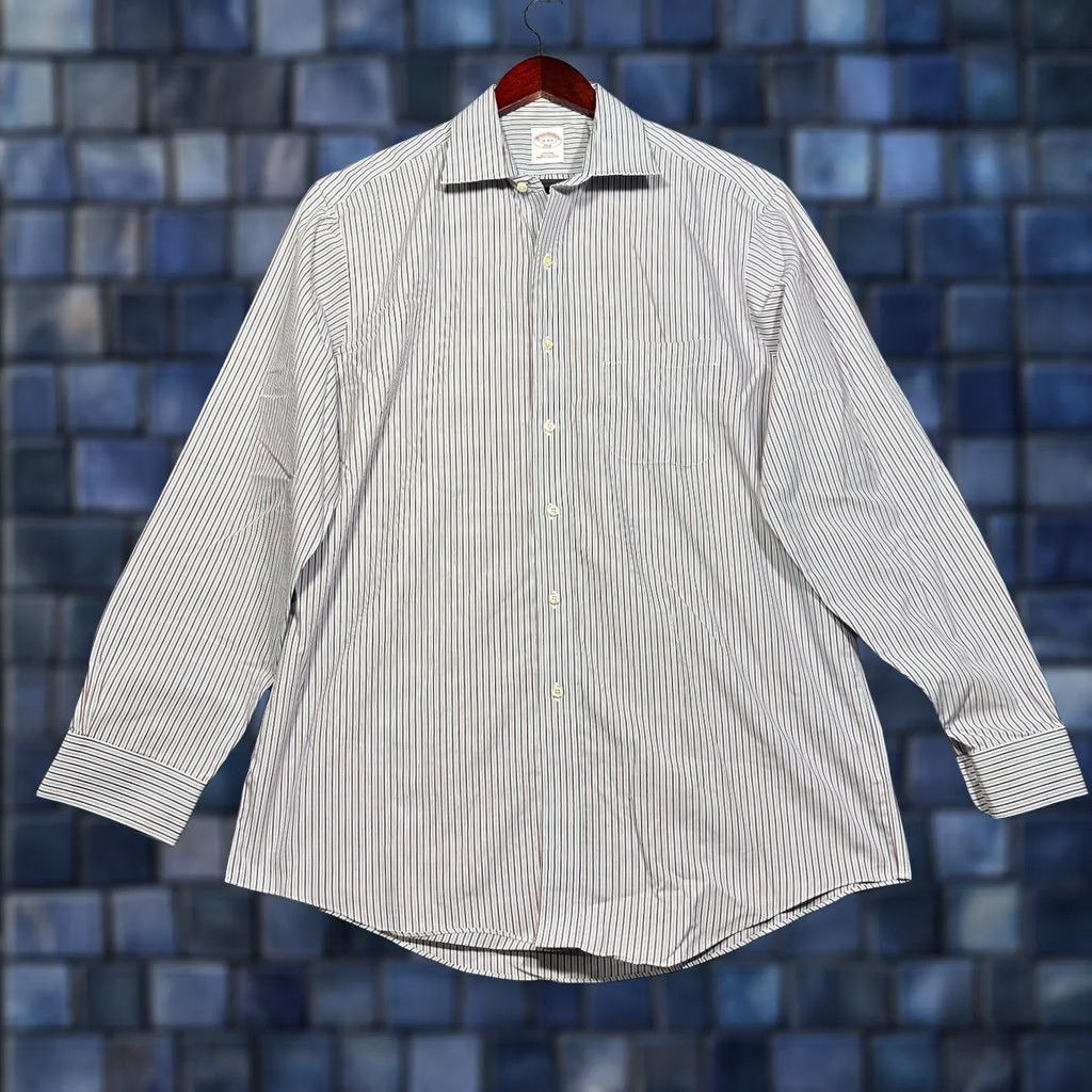 Brooks Brothers Brooks Brothers Shirt Mens 16 Non Iron Cotton Striped Blue Red Button Up Size US L / EU 52-54 / 3 - 1 Thumbnail