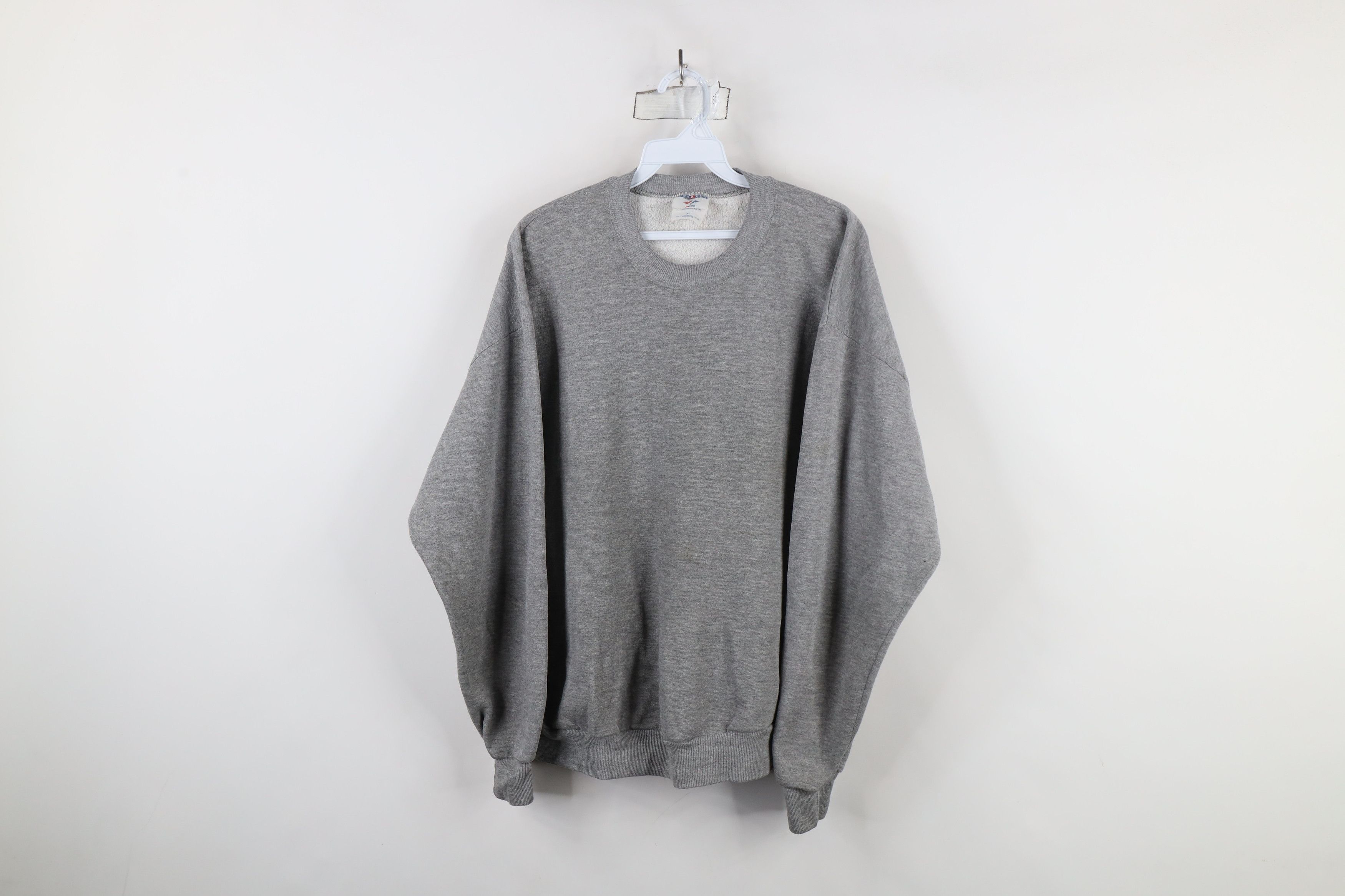 Vintage Vintage 90s Streetwear Crewneck Sweatshirt Heather Gray USA Size US XL / EU 56 / 4 - 1 Thumbnail