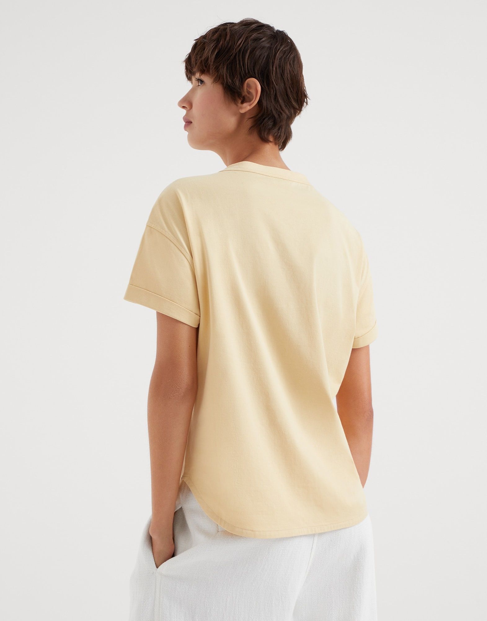 Brunello Cucinelli o1w1db10825 Blouse in Bright Yellow Size S / US 4 / IT 40 - 2 Thumbnail