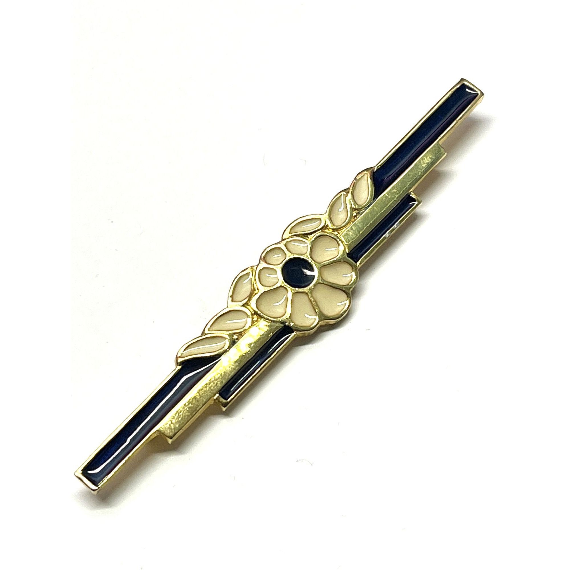 image of Vintage Judith Leiber Floral Enamel Brooch Pin in Gold, Women's
