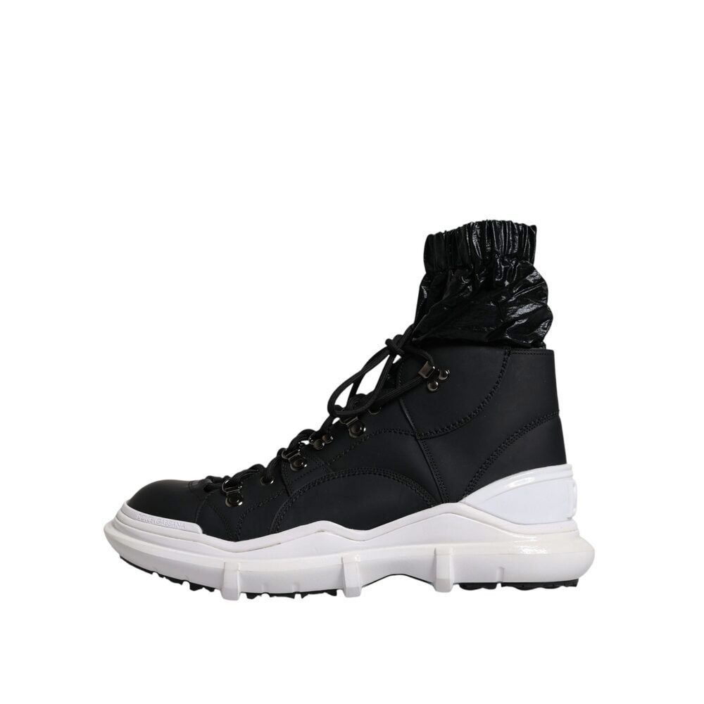 Dolce & Gabbana Dolce & Gabbana Black Nylon Galileo High Top Sneakers Shoes Size US 11 / EU 44 - 6 Thumbnail