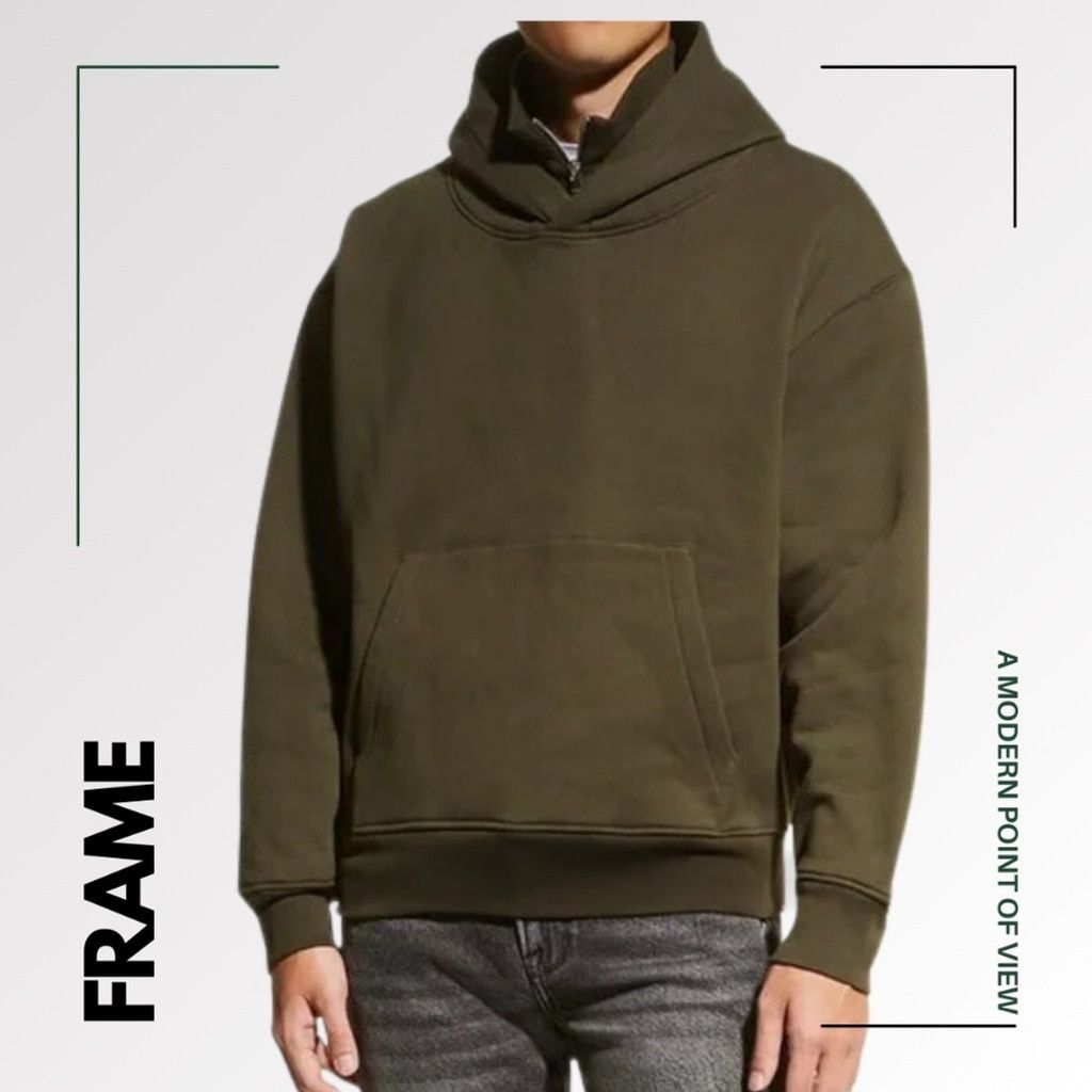 Frame FRAME MEN's Hooded Zip-Collar Sweatshirt - LARGE Size US L / EU 52-54 / 3 - 1 Thumbnail