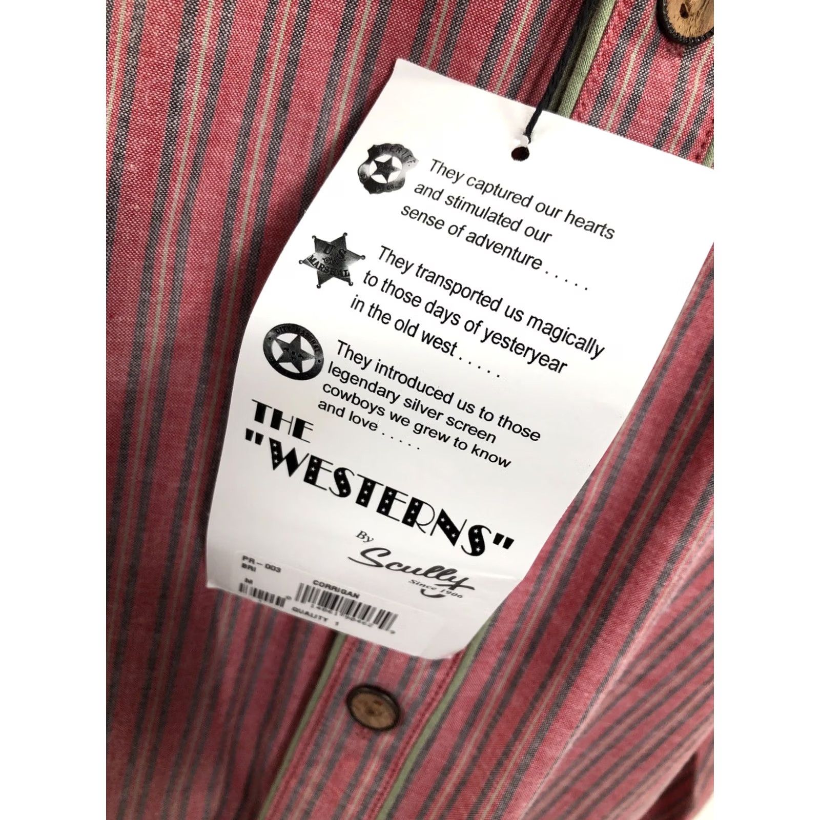 Scully Scully Western Shirt M Striped Button-Up Long Sleeve Vintage CORRIGAN NEW w TAG Mens Pink / Green / Blue Size US M / EU 48-50 / 2 - 4 Thumbnail