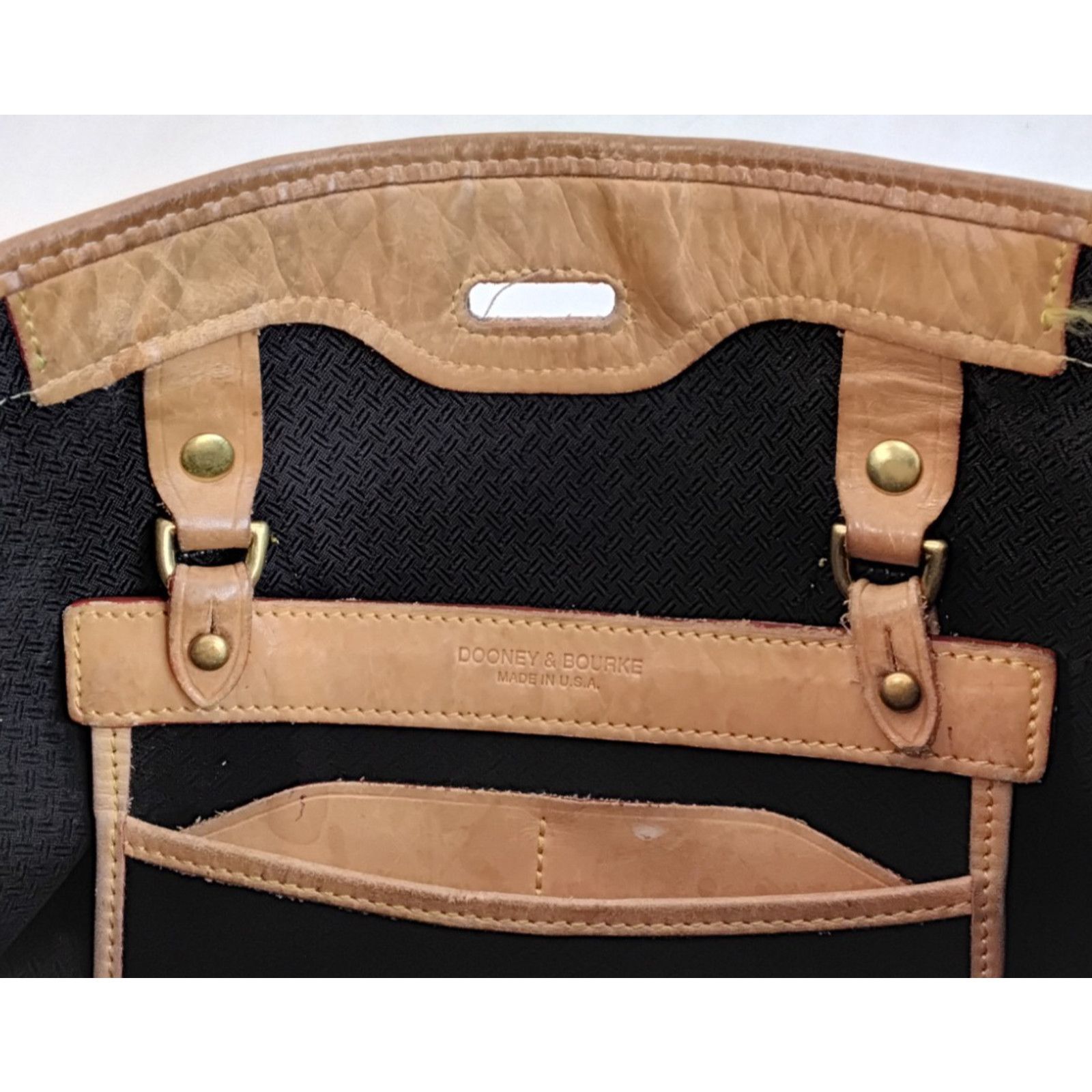 Dooney & Bourke Dooney & Bourke Canvas + Leather Shoulder Bag Brown VTG USA Size ONE SIZE - 13 Thumbnail