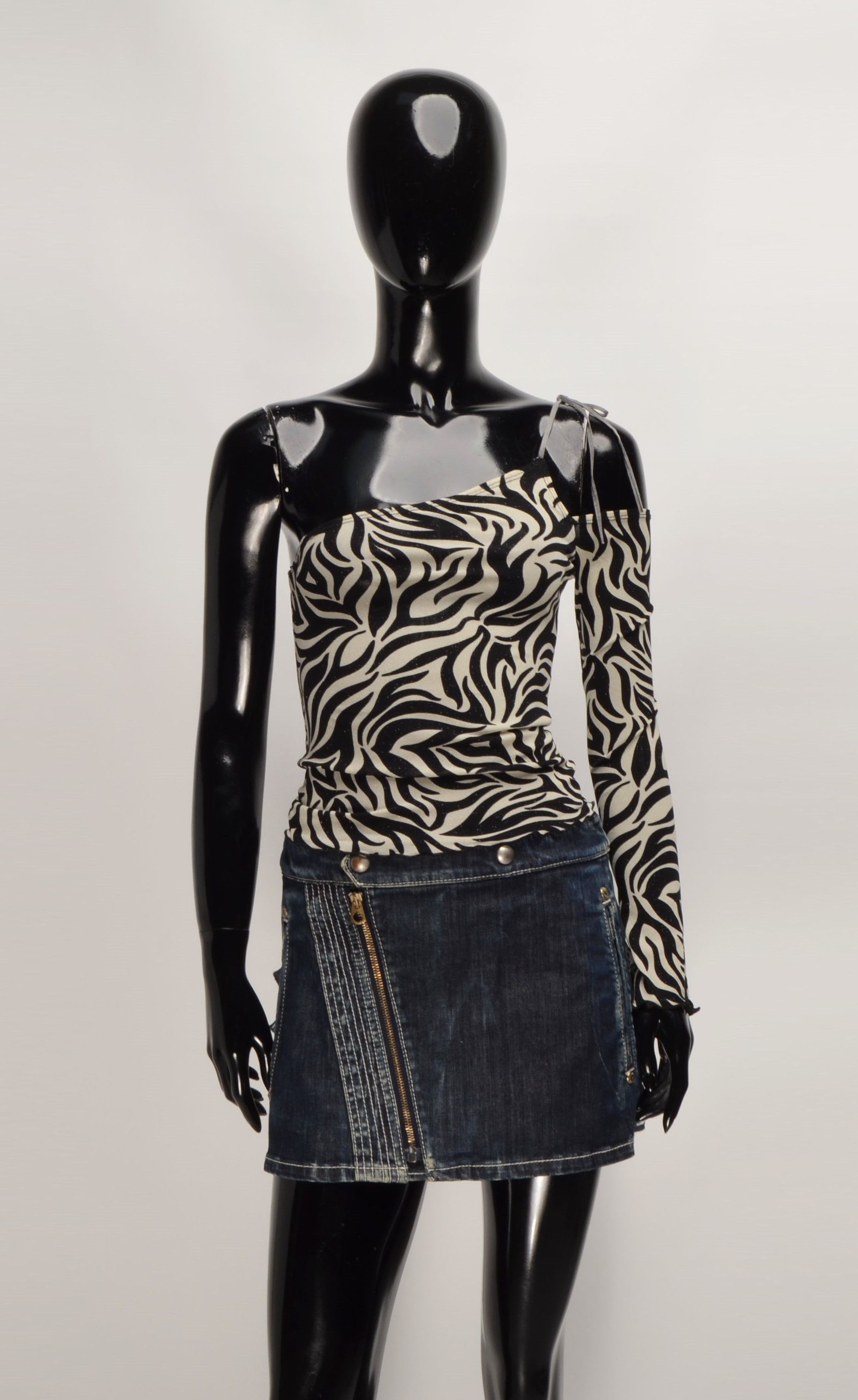 Designer × Vintage Kookai Y2K Glam Coquette One Sleeve Mesh Sparkle Top Size S / US 4 / IT 40 - 1 Thumbnail