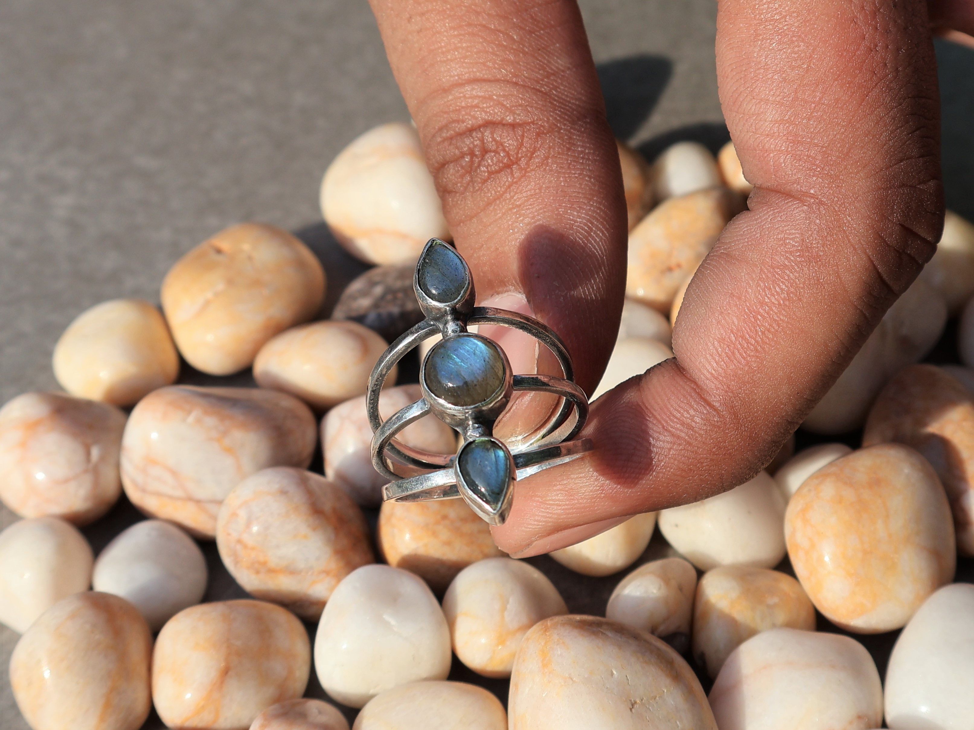 Handmade Labradorite Ring, Sterling Silver Rings, Handmade Women Ring Size ONE SIZE - 7 Thumbnail