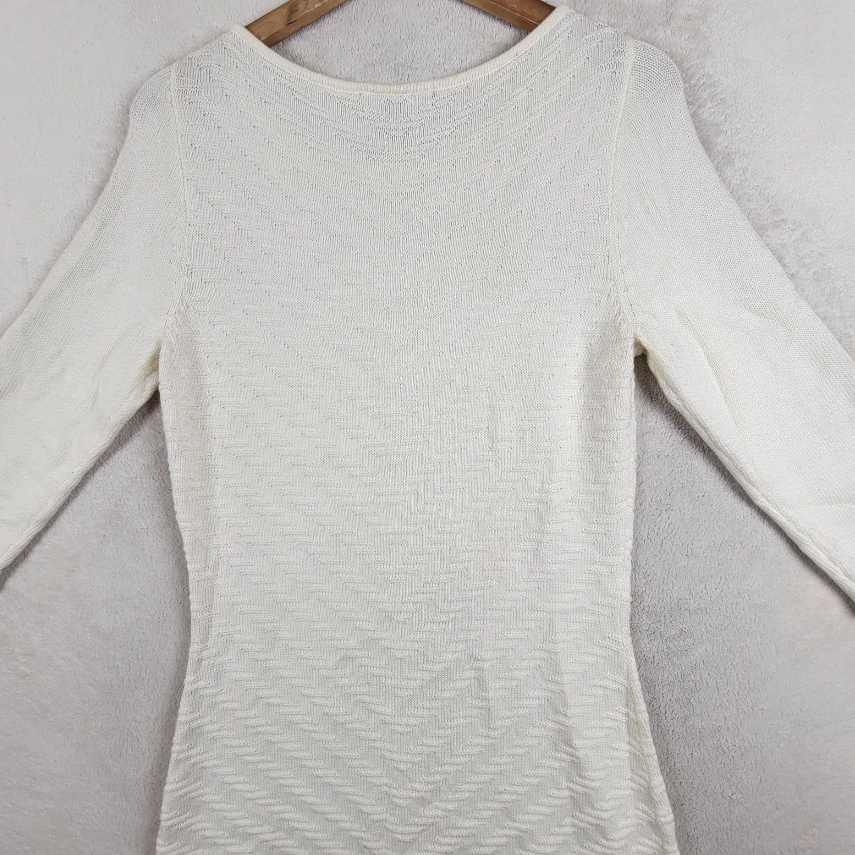 Ralph Lauren Lauren Ralph Lauren Dress Women M Cream Knit Sweater 3/4 Sleeve Size M / US 6-8 / IT 42-44 - 5 Thumbnail