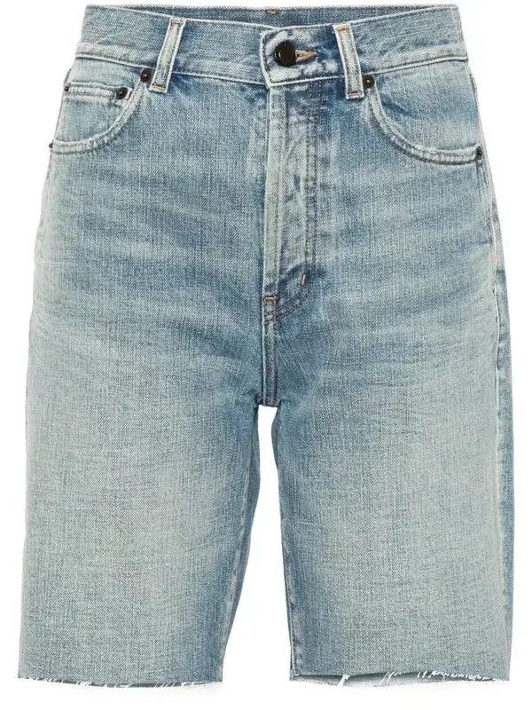 Saint Laurent Paris o1y0126 Denim Short in Blue Size 25" / US 0 / IT 36 - 1 Thumbnail