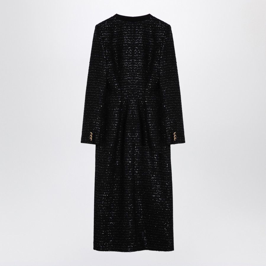 Alessandra Rich o1d2blof0724 Midi Dress in Black Size M / US 6-8 / IT 42-44 - 2 Thumbnail