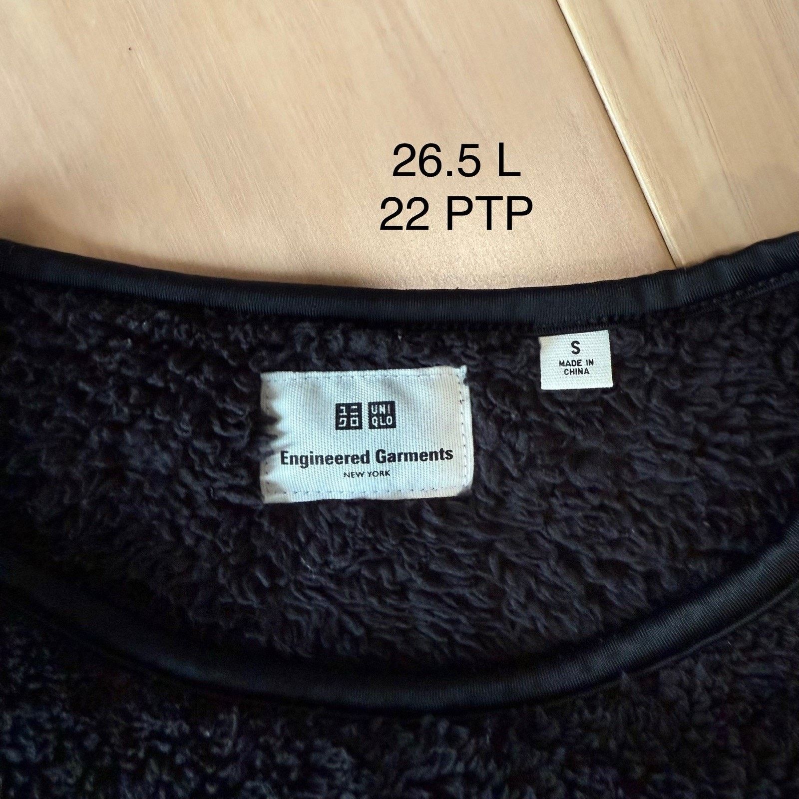 Engineered Garments × Uniqlo Uniqlo Engineered Garments Pullover SBlack Fleece Sweatshirt Size US S / EU 44-46 / 1 - 7 Thumbnail