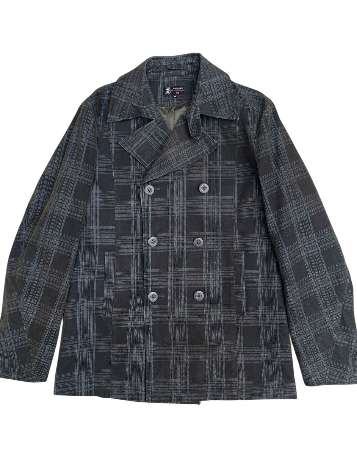 Michel Klein Vintage Michel Klein Homme Plaid Double-Breasted Jacket Size US M / EU 48-50 / 2 - 1 Thumbnail