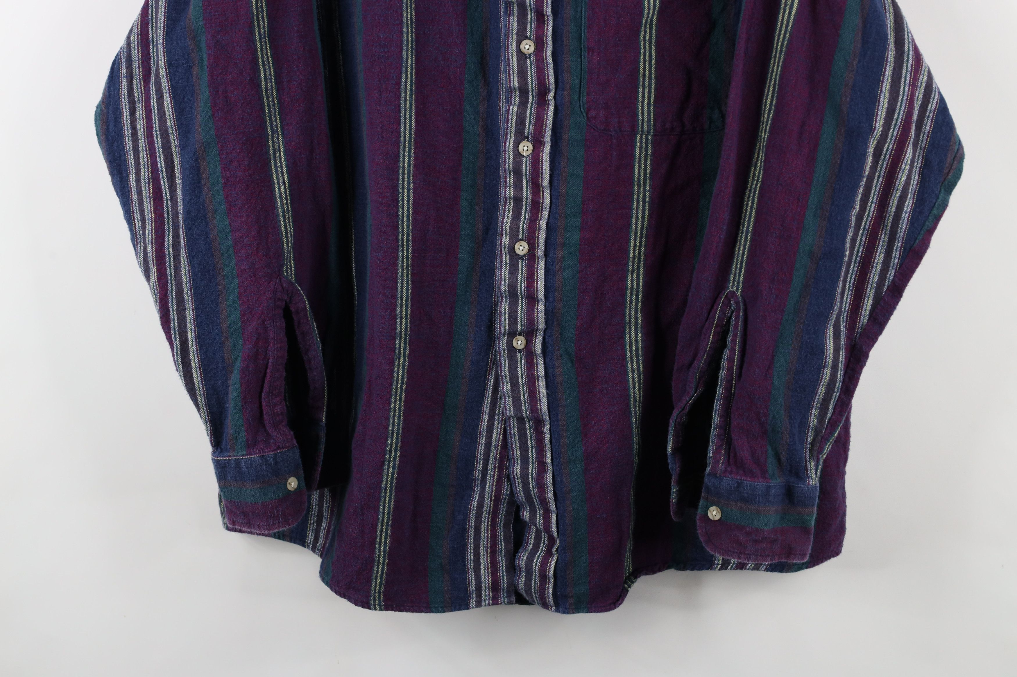 Vintage Vintage 90s Streetwear Striped Flannel Collar Button Shirt Size US XL / EU 56 / 4 - 3 Thumbnail