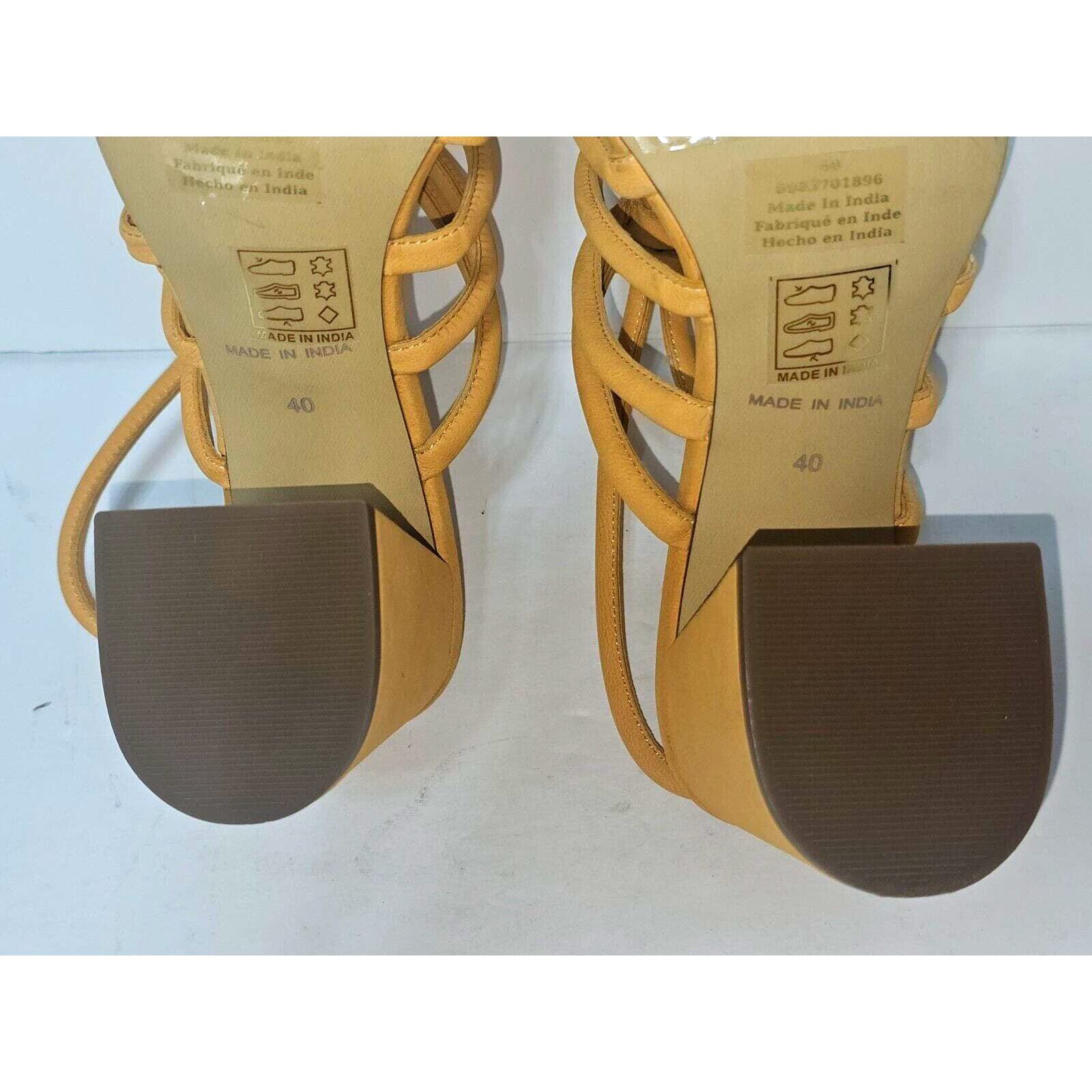 Free People Free People Colette Cinched Sandals Heel Mustard Leather 9.5 Size US 9.5 / IT 39.5 - 10 Thumbnail
