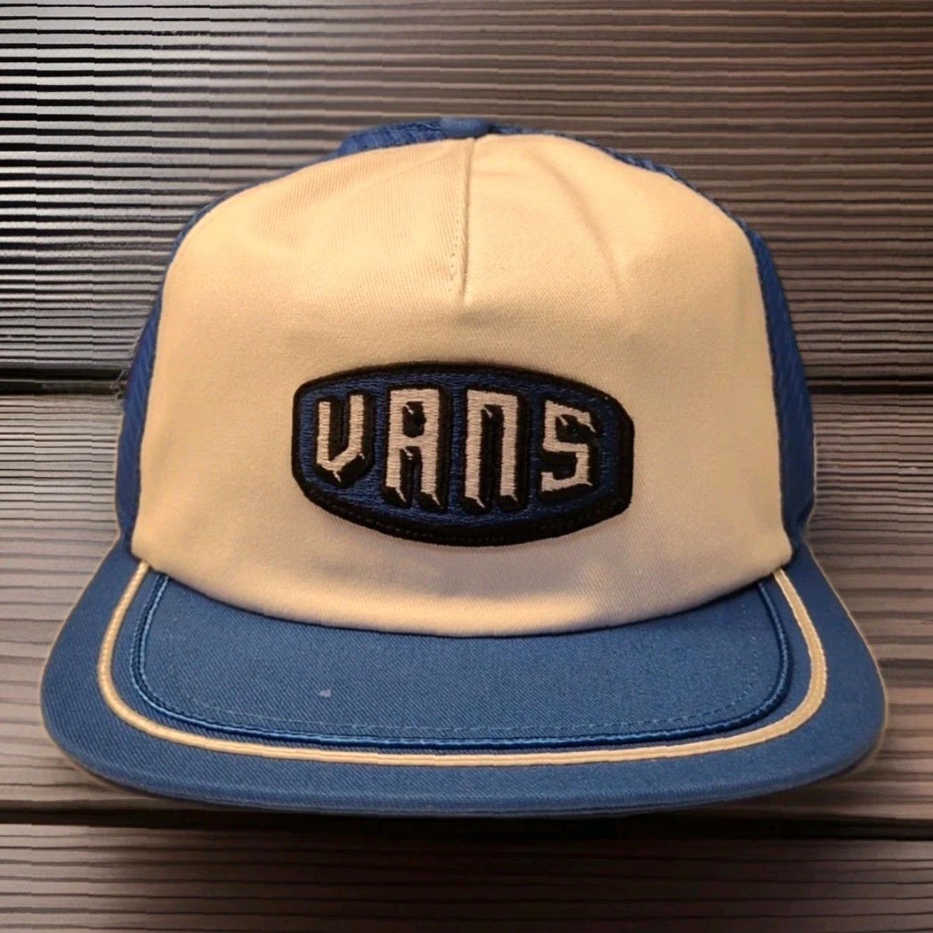 Vans VANS Off The Wall Hat/Cap Blue White SnapBack OSFA Rare New Sealed Adjustable Unisex Adults Cotton Canvas Baseball Cap Summer Fall Spring Size ONE SIZE - 2 Thumbnail