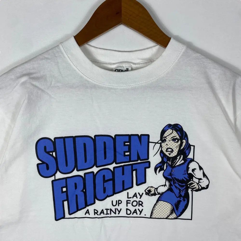 Vintage Vintage 00s SUDDEN FRIGHT Lay Up For A Rainy Day Graphic Tee Size US M / EU 48-50 / 2 - 2 Thumbnail