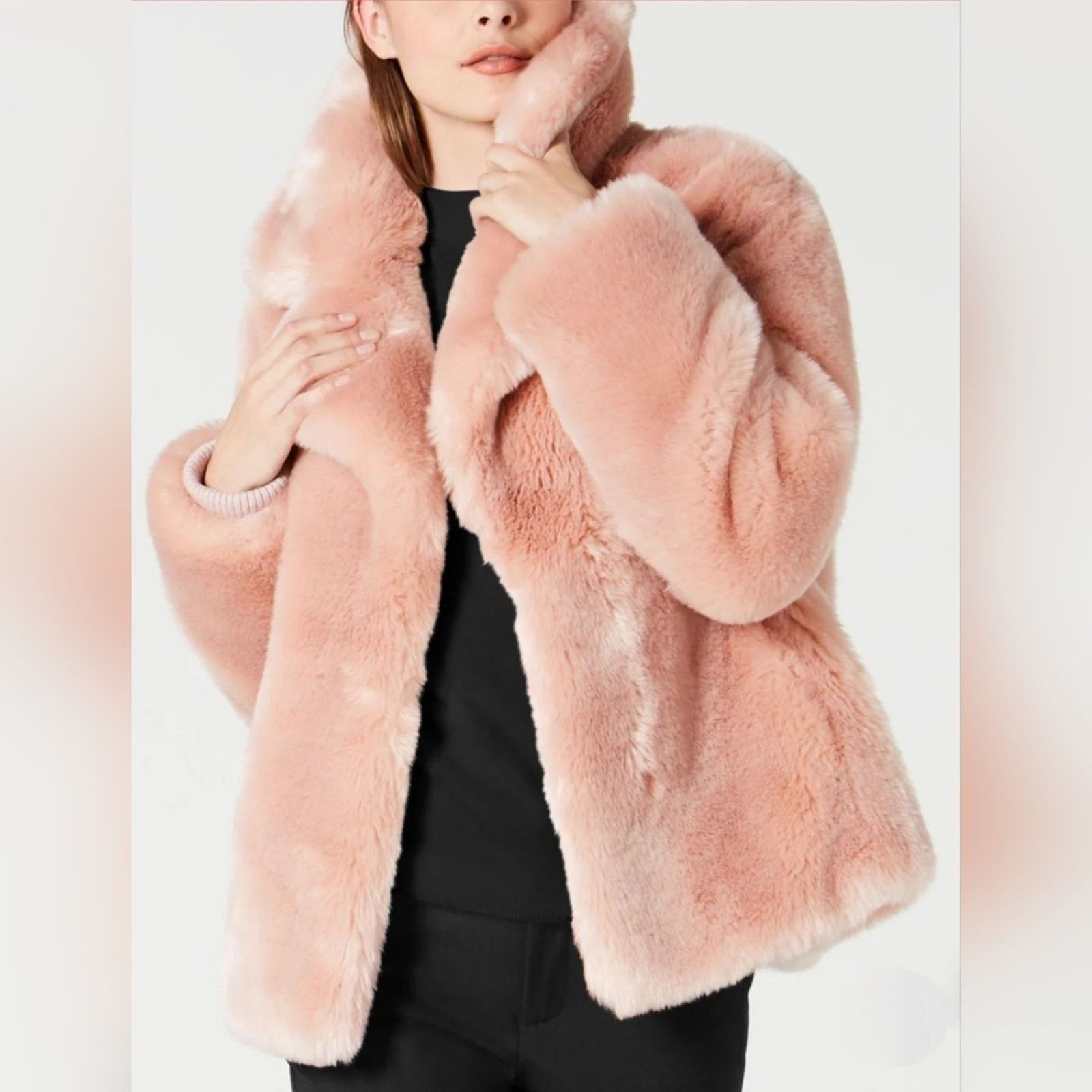 Vince Camuto Vince Camuto Cropped Faux-Fur Coat Women's Pink XL New Size XL / US 12-14 / IT 48-50 - 2 Thumbnail