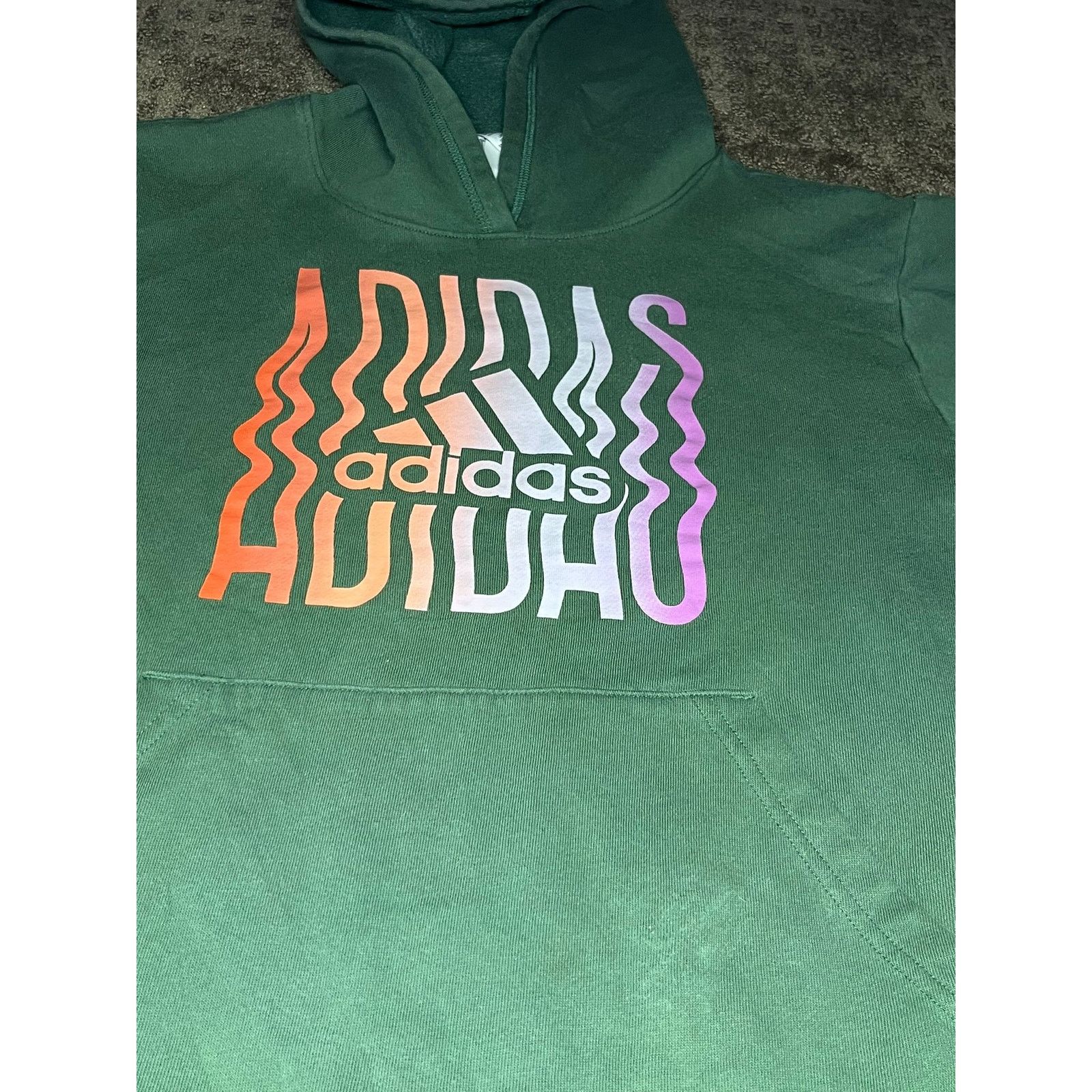 Adidas 👟 Adidas Gradient Wavy Logo Hoodie – With Size XL Size US XL / EU 56 / 4 - 4 Thumbnail