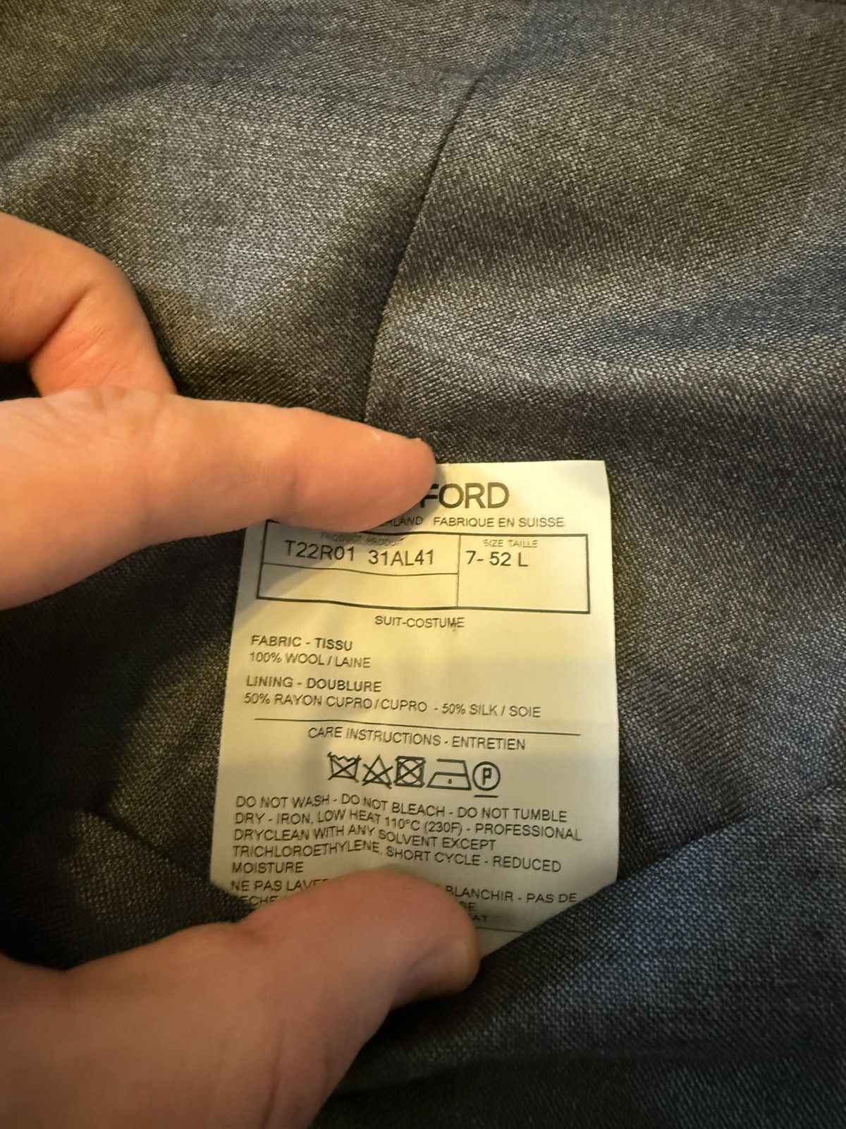 Tom Ford grey wool suit vest Size 52R - 3 Thumbnail