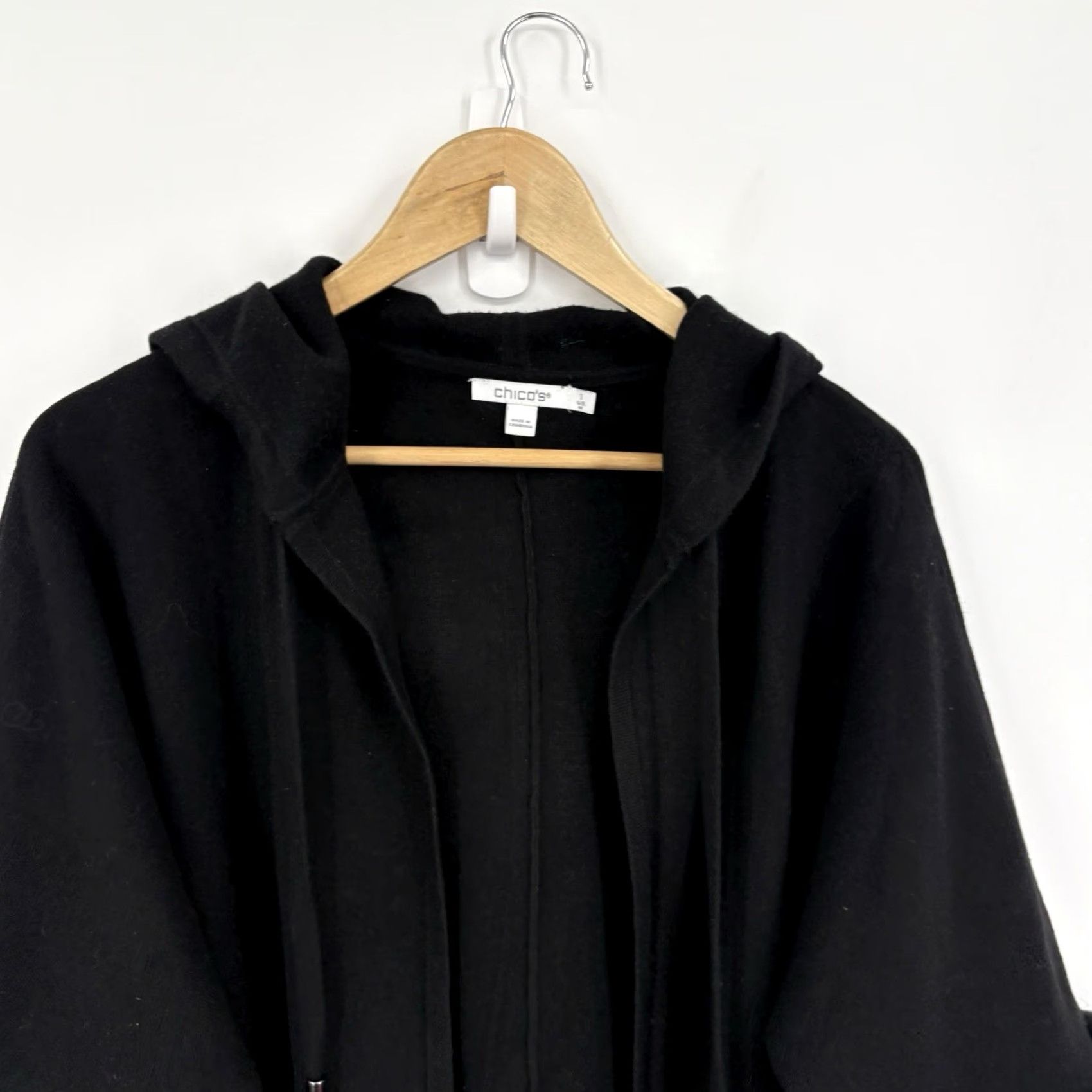 Vintage Chicos Sweater 1 Medium Faux Fur Quiet Luxury Soft Capsule Minimalist Hooded Size M / US 6-8 / IT 42-44 - 4 Thumbnail