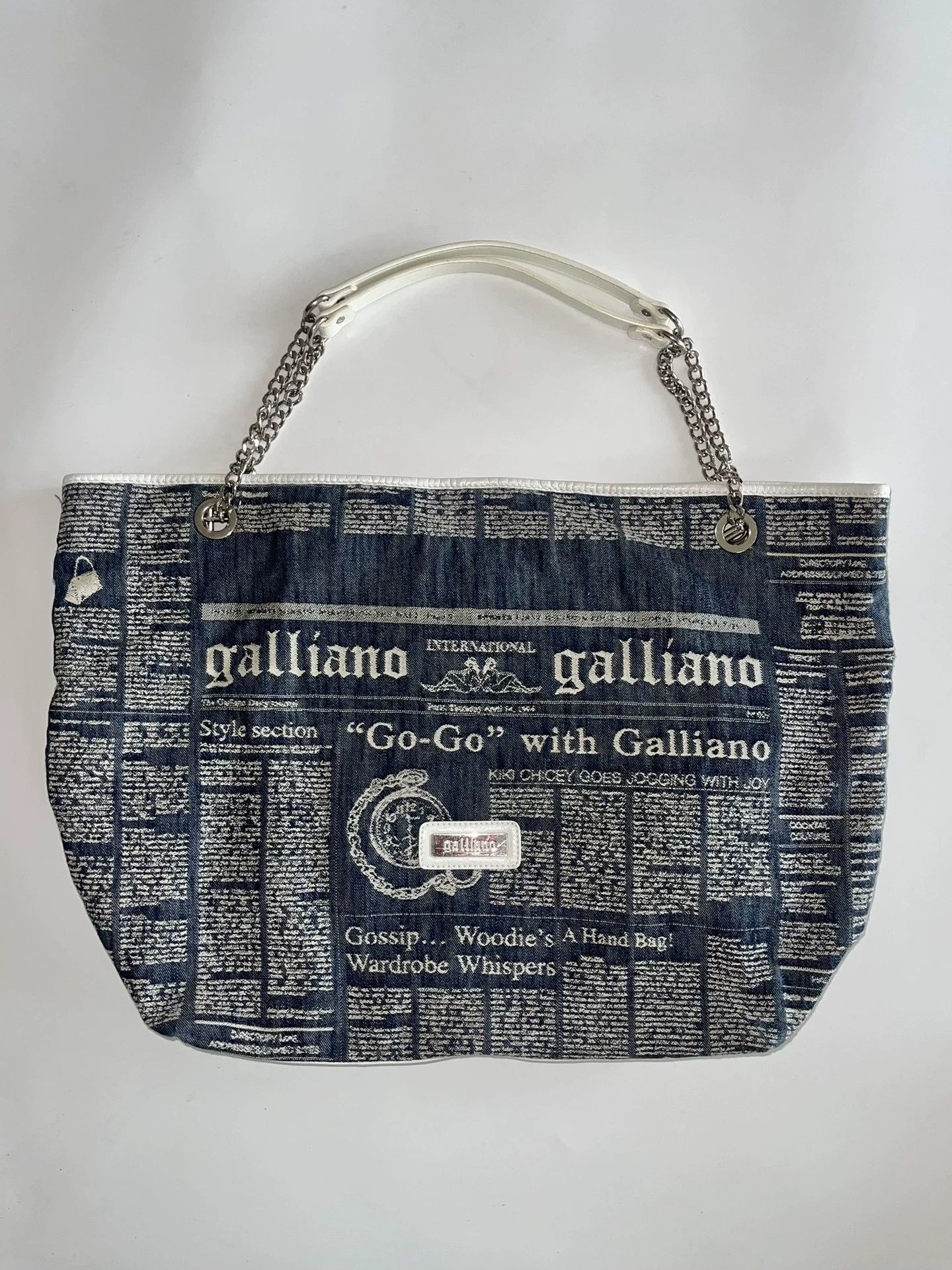 John Galliano John Galliano Oversized Denim Newspaper Print Tote Size ONE SIZE - 1 Thumbnail