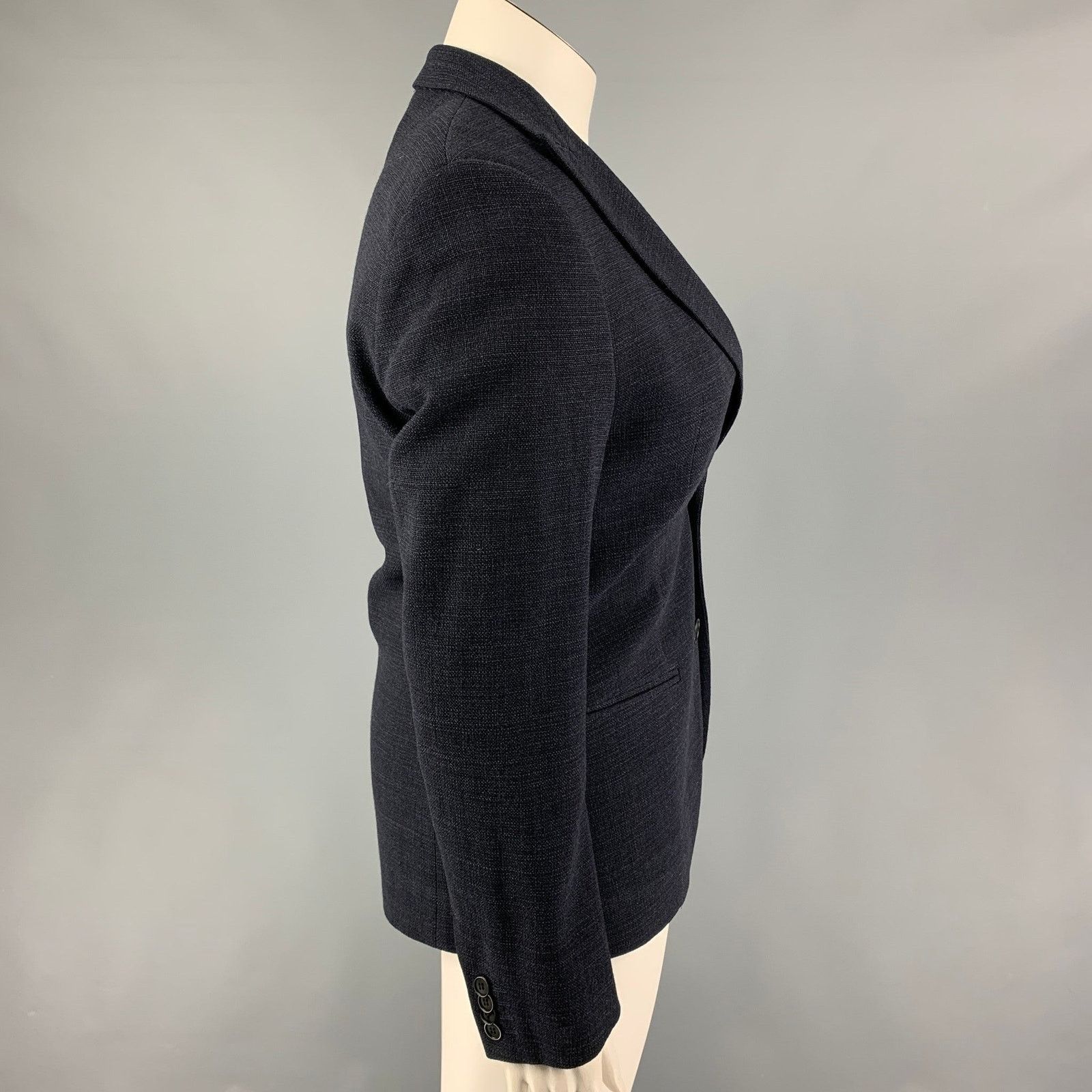 Giorgio Armani GIORGIO ARMANI Size 10 Navy Wool Jacket Blazer Size L / US 10 / IT 46 - 2 Thumbnail