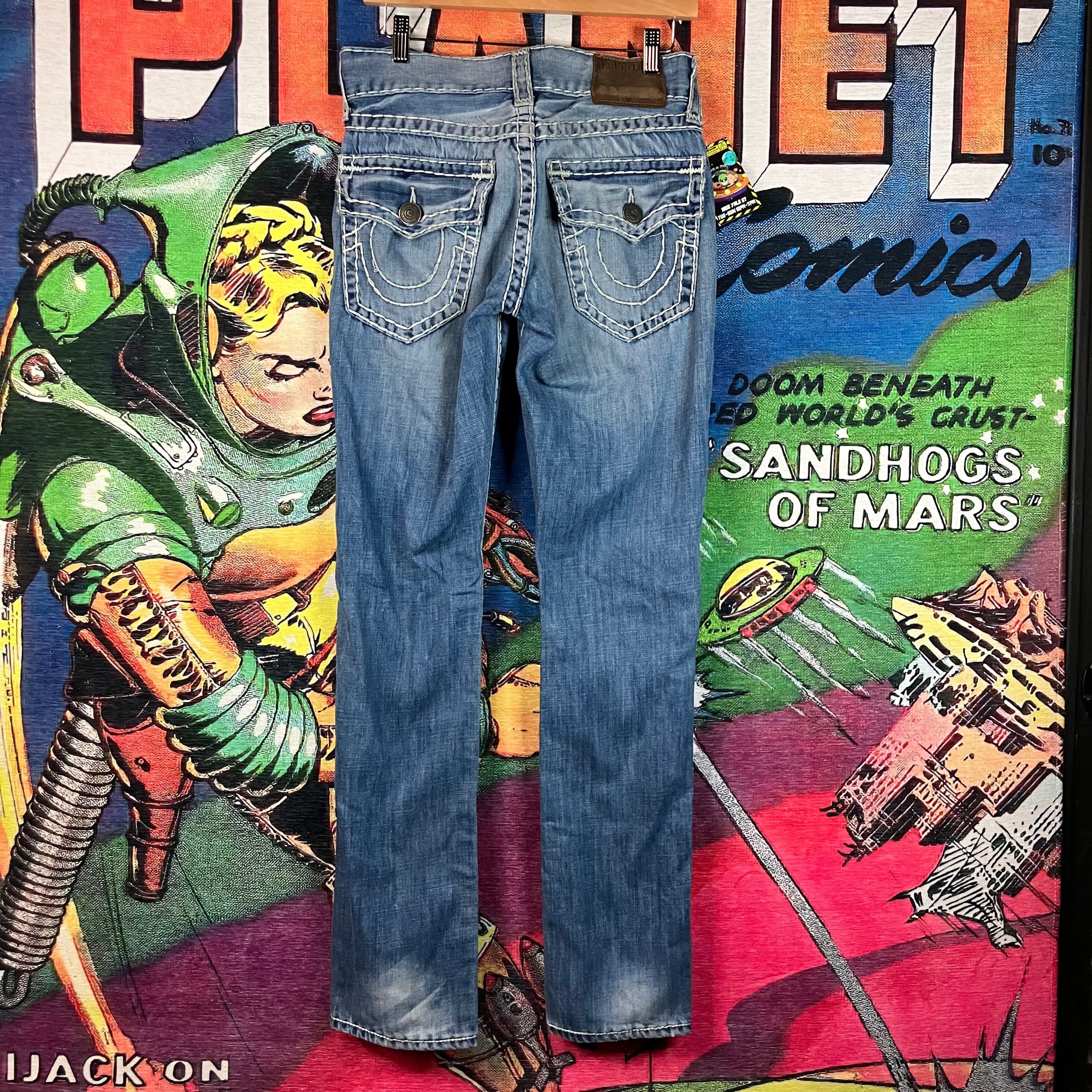 True Religion True Religion Ricky Relaxed Straight Light Washed Denim Size US 30 / EU 46 - 2 Thumbnail