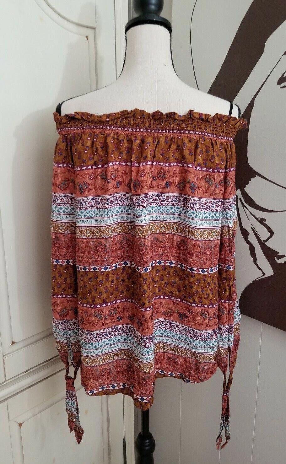 Designer Beach Lunch Lounge Top Medium Boho Long Sleeve hippie Size M / US 6-8 / IT 42-44 - 3 Thumbnail
