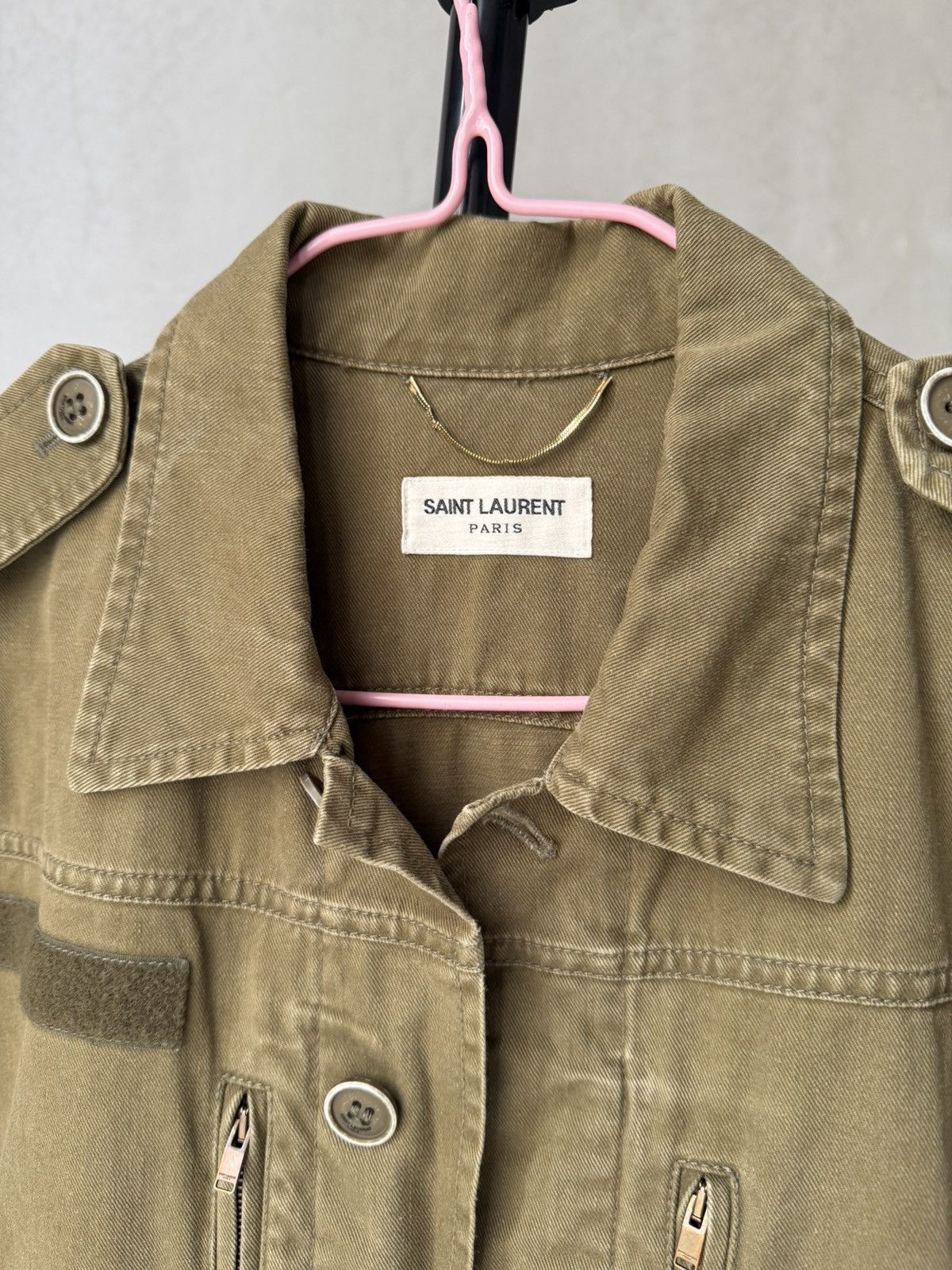 Saint Laurent Paris Saint Laurent Paris 16SS Military Jacket Khaki Size XS / US 0-2 / IT 36-38 - 2 Thumbnail