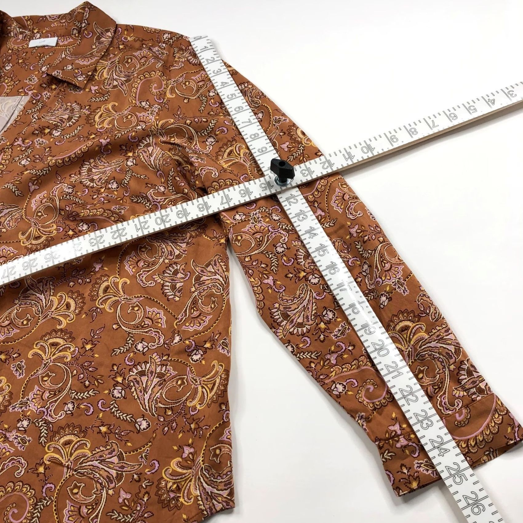 J. Jill J.Jill Blouse Tunic Viscose All Over Print Orange 2X Plus Womens Long Sleeve Collared Pullover Casual Summer Fall Vintage No Size XXL / US 16-18 / IT 52-54 - 3 Thumbnail