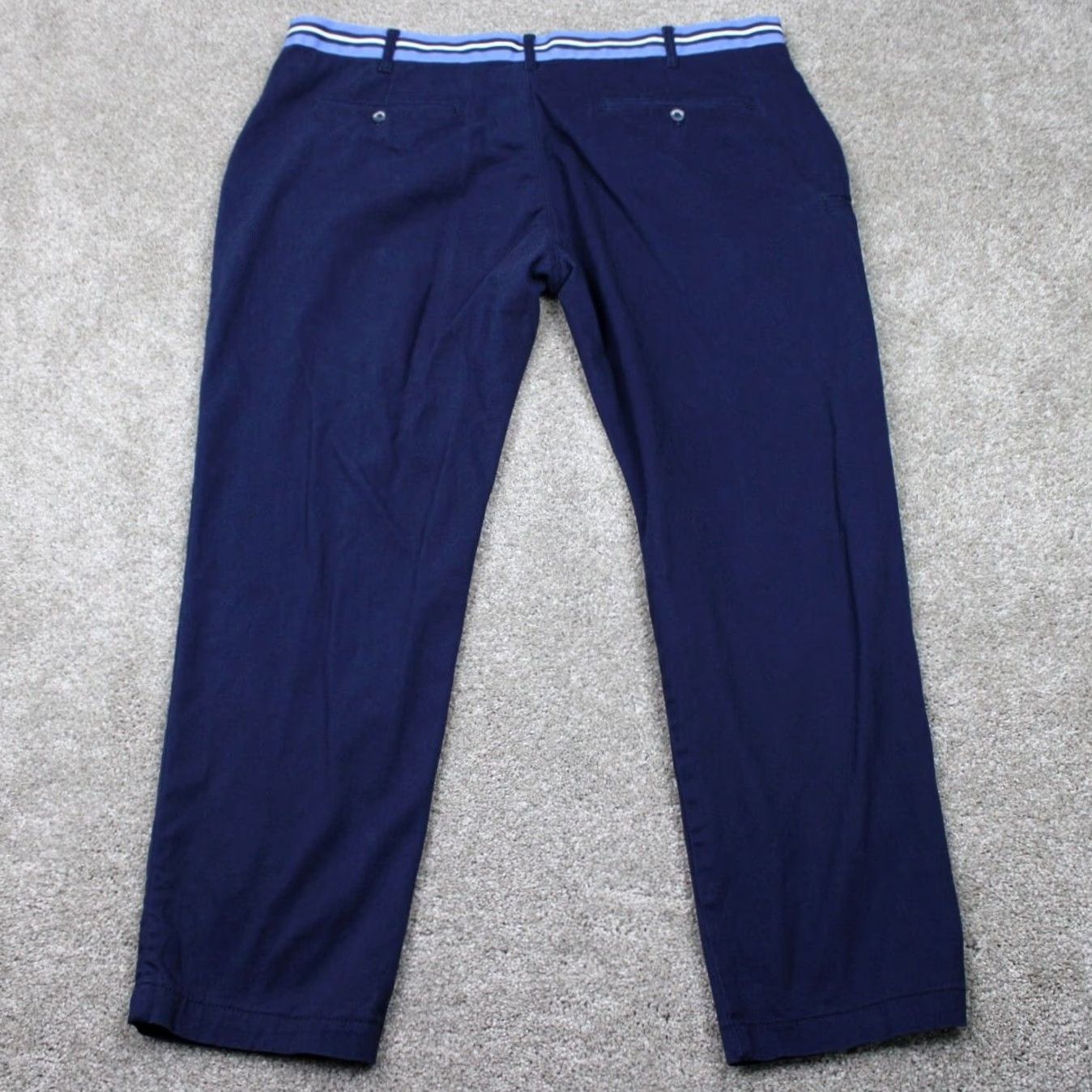 Vintage Con.Struct Chino Pants Mens 42x30 Blue Flat Front Cotton Stretch Straight Leg Size US 42 / EU 58 - 6 Thumbnail
