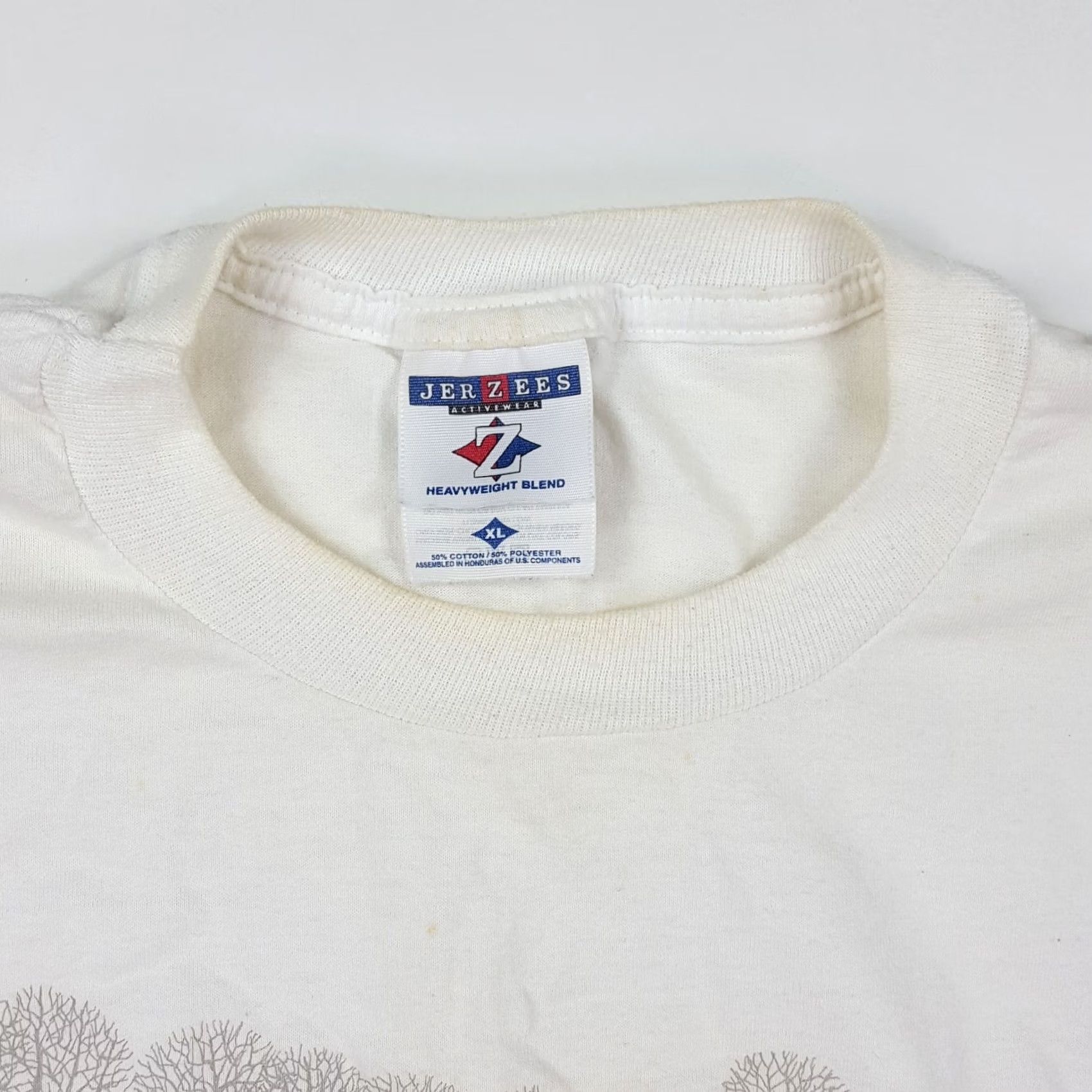 Jerzees VINTAGE Jerzees T-Shirt Deer Outdoor Nature Men's XL White Short Sleeve Retro 90s Y2K Graphic Print Shirt Mens Size US XL / EU 56 / 4 - 3 Thumbnail