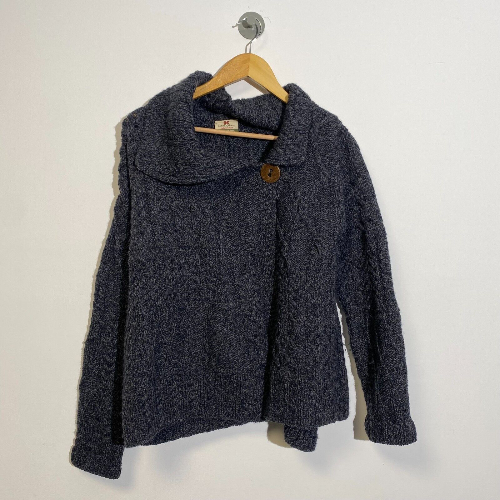 Vintage Vintage Women's Gray Wool Size S Cableknit Y2K Turtleneck Size US S / EU 44-46 / 1 - 1 Thumbnail