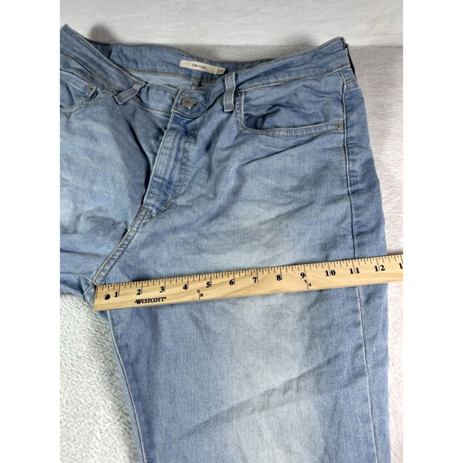 Levi's Levi's 726 Flare Jeans Women's 32x30 Light Wash Denim Regular Blue 5-Pocket Style Vintage No N/A Size 24" / US 00 / IT 34 - 6 Thumbnail