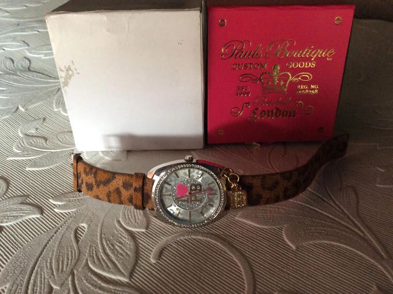 Designer Paul's Boutique brown leather strap watch Size ONE SIZE - 1 Thumbnail