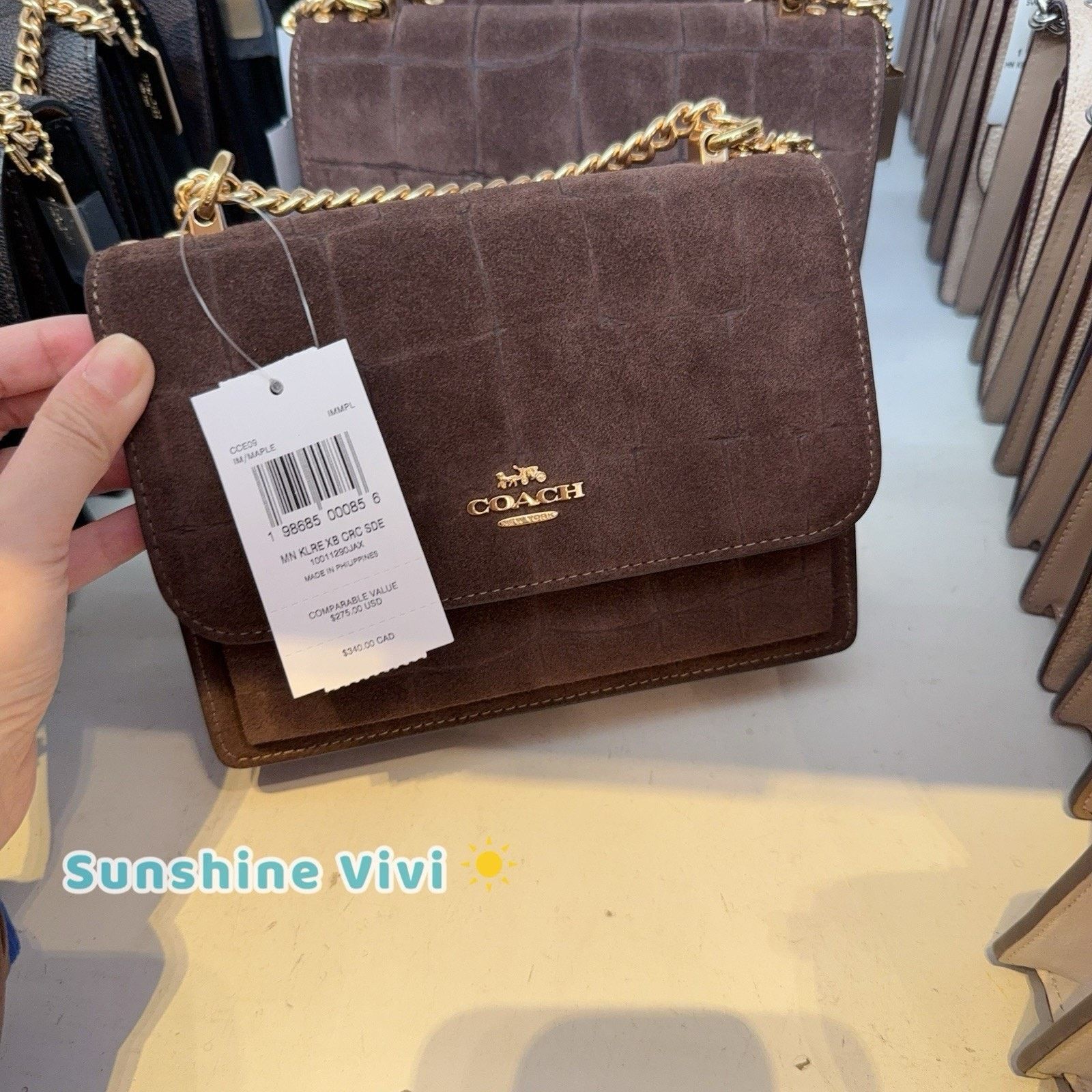 Coach NWT Coach Mini Klare Crossbody Bag CCE09 Gold/Maple suede Size ONE SIZE - 8 Thumbnail