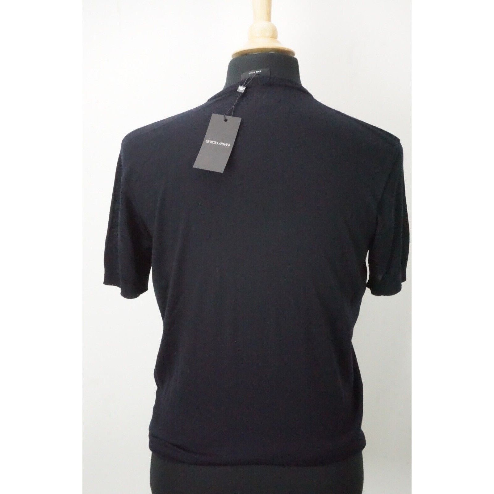 Giorgio Armani Giorgio Armani Black Label Dark Blue Wool Woven Short Sleeve Size US M / EU 48-50 / 2 - 4 Thumbnail