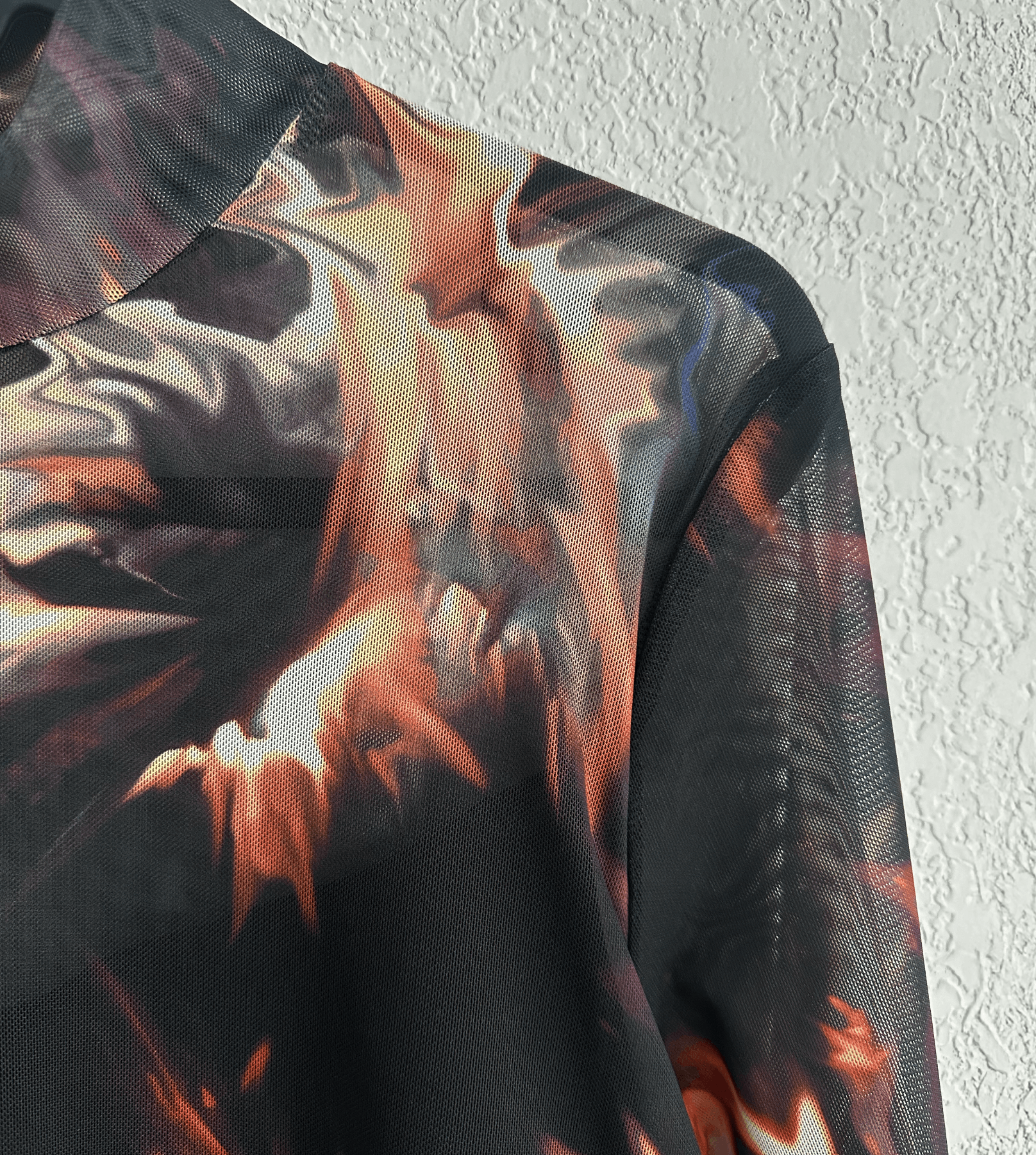 Allsaints AllSaints Mesh Bodysuit Semi-Sheer with Flames Size XS / US 0-2 / IT 36-38 - 2 Thumbnail