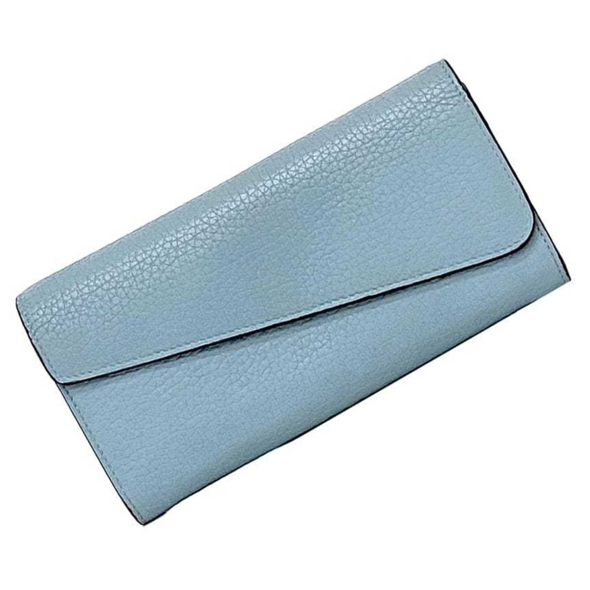 Christian Dior Bi-fold Long Wallet ec-22659 Light Blue Diorissimo Rencontre Leather 03-MA-0146 Flap