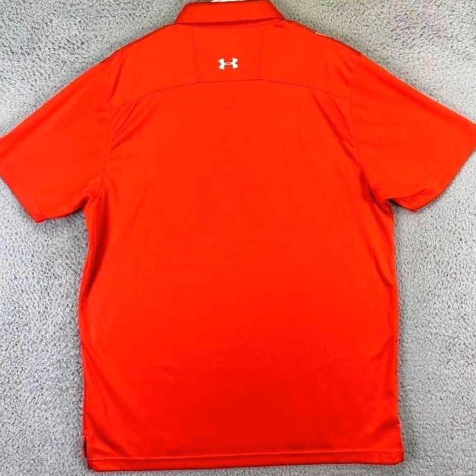 Under Armour Under Armour Polo Shirt Mens Large Orange HeatGear Golf Rugby Short Sleeve Athletic Shirt Size US L / EU 52-54 / 3 - 2 Thumbnail