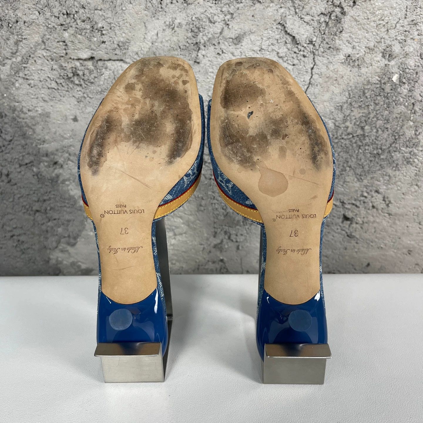 Louis Vuitton Louis Vuitton denim monogram heeled sandal women's 37 Size US 6.5 / IT 36.5 - 8 Thumbnail