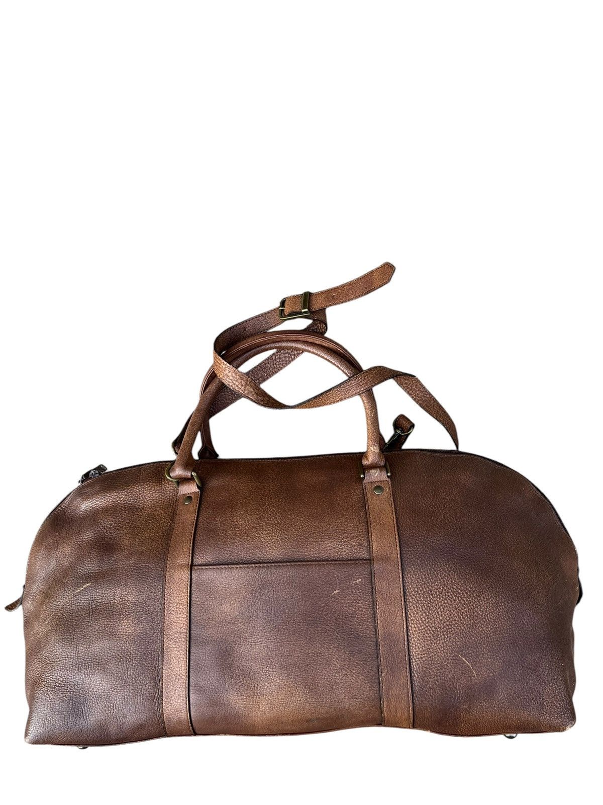 Leather AMONT Japan Patina Leather 2 Way Weekender Bag Size ONE SIZE - 10 Thumbnail