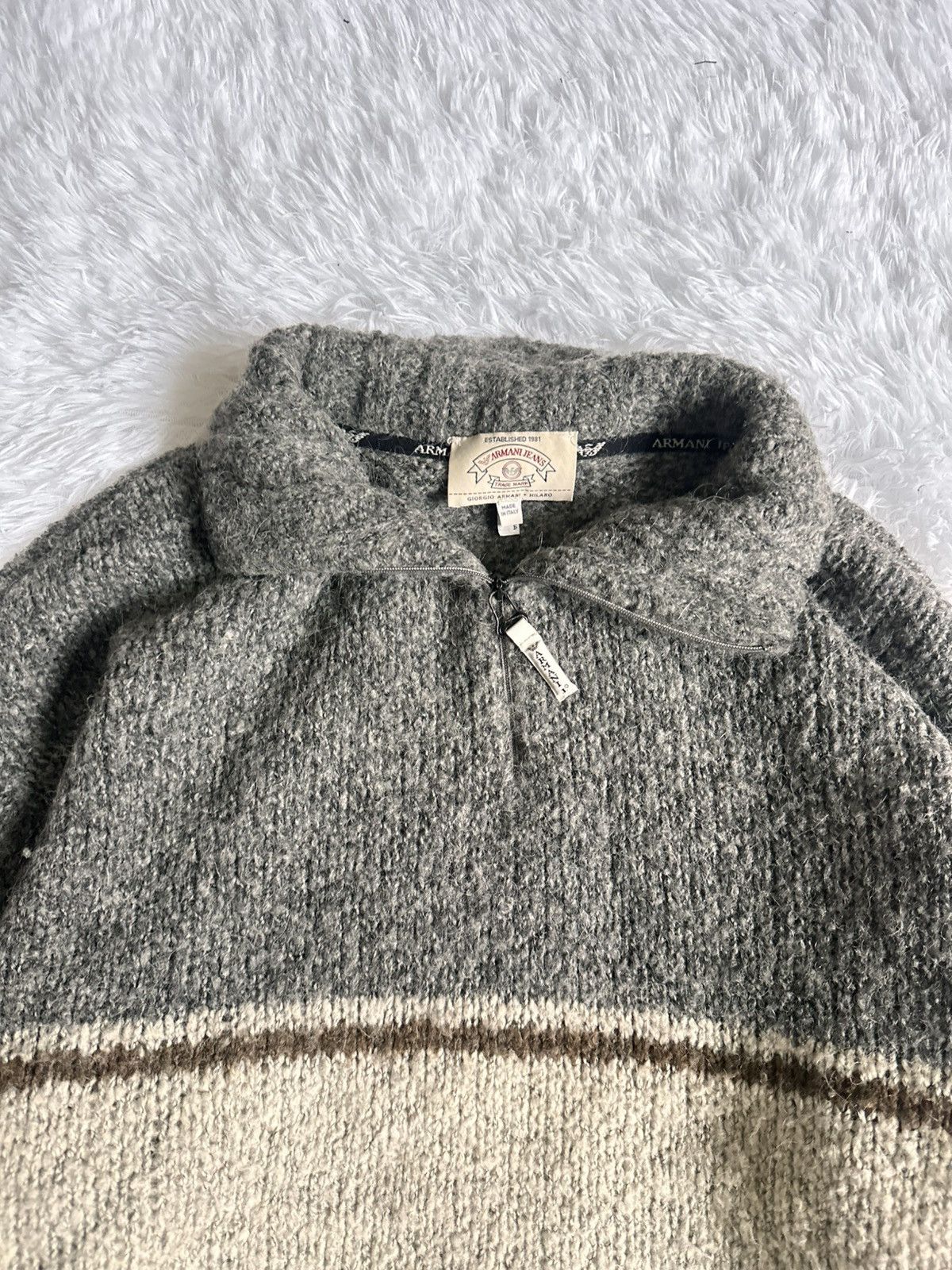 Giorgio Armani 90’s Armani Jeans Quater Zip Knitwear Size US XL / EU 56 / 4 - 3 Thumbnail