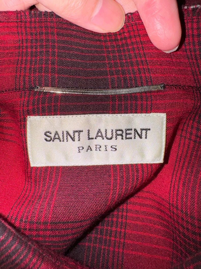 Yves Saint Laurent Saint Laurent 16SS Show Cat's Eye Black and Red Plaid Frin Size US S / EU 44-46 / 1 - 5 Thumbnail